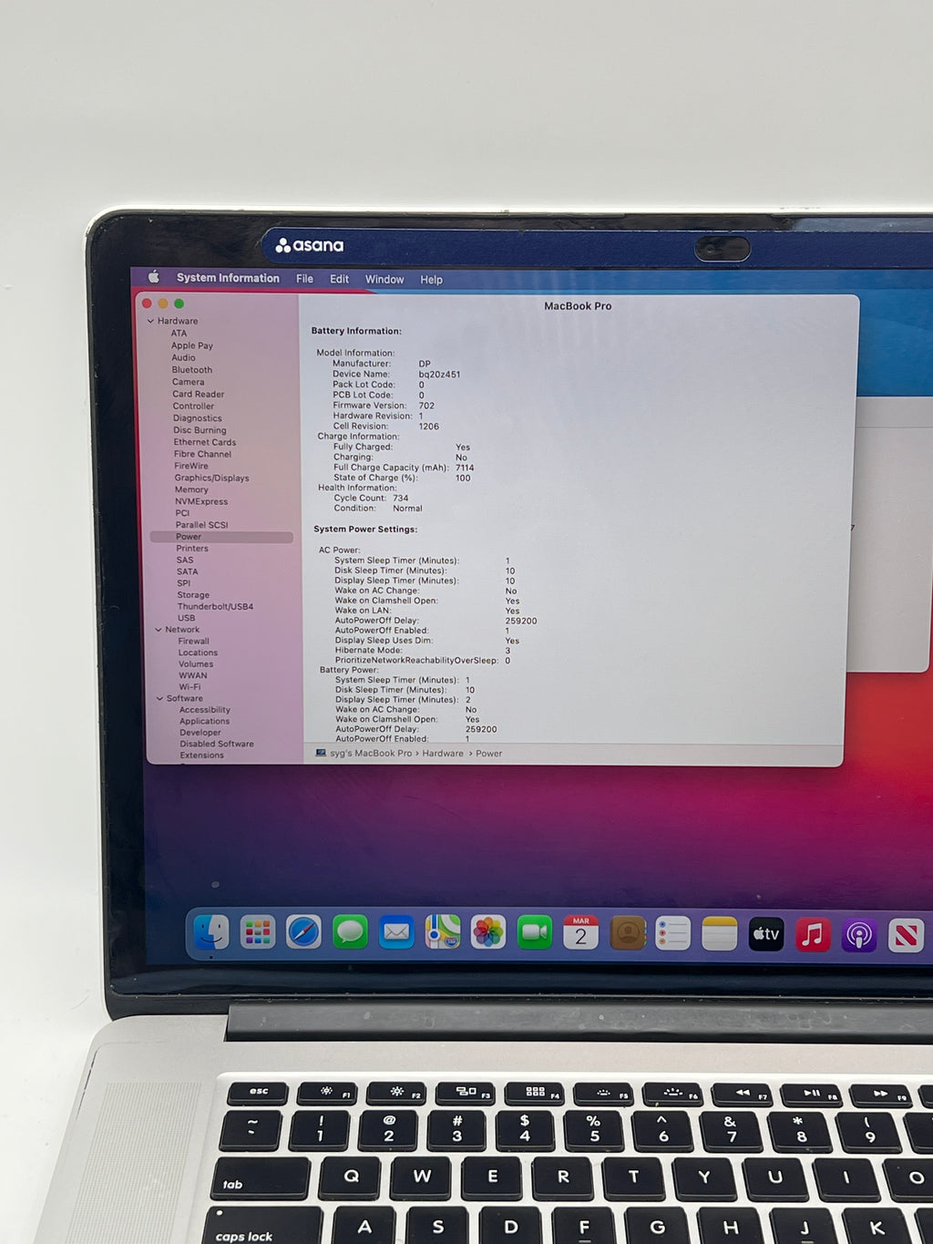 Apple MacBook Pro 15 A1398 2014 Intel i7 16GB RAM 256GB SSD Silver - Used