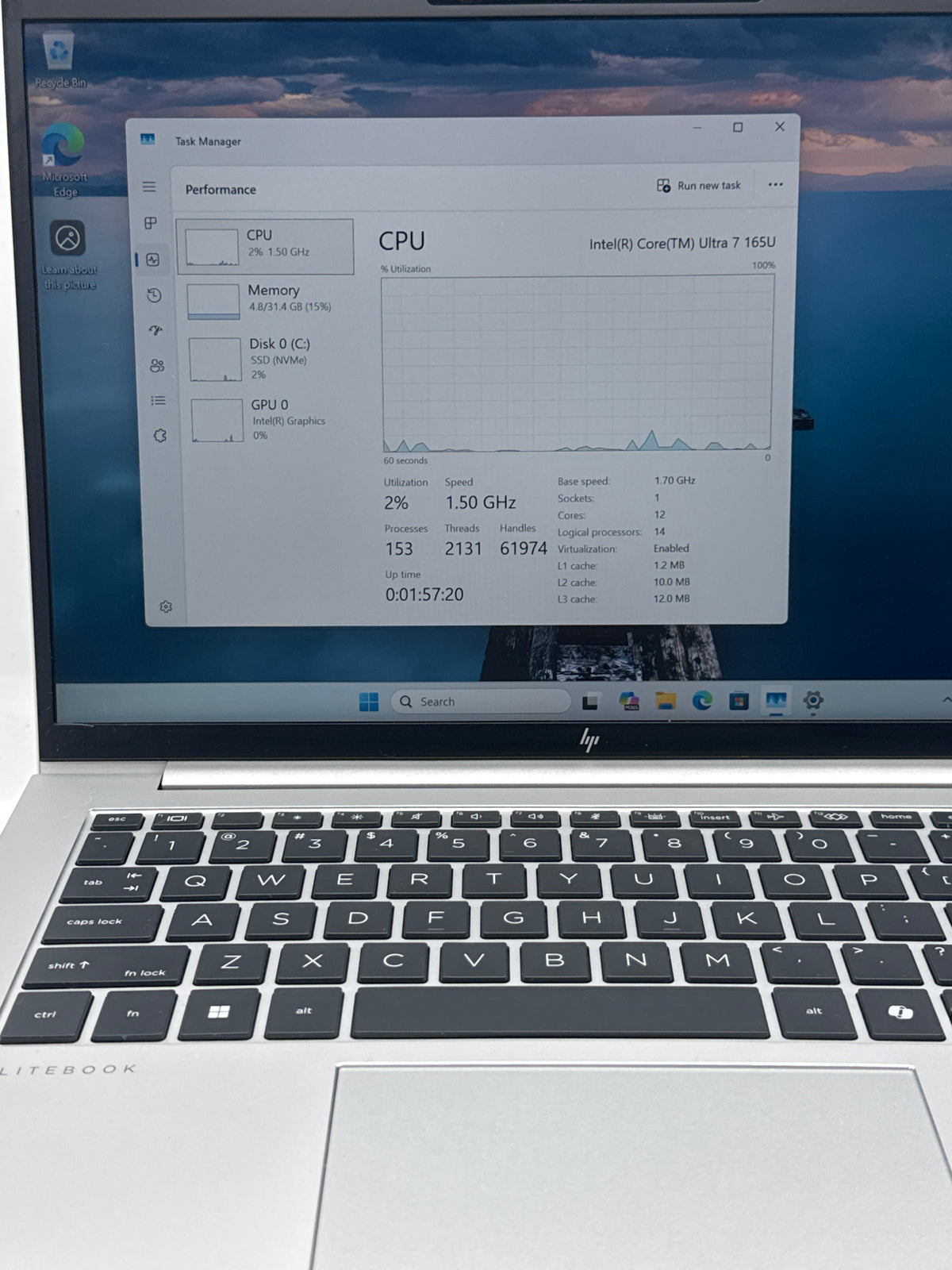 HP EliteBook 840 G11 14" Intel Core Ultra 7 165U 32GB RAM 512GB SSD Silver - MDM Locked