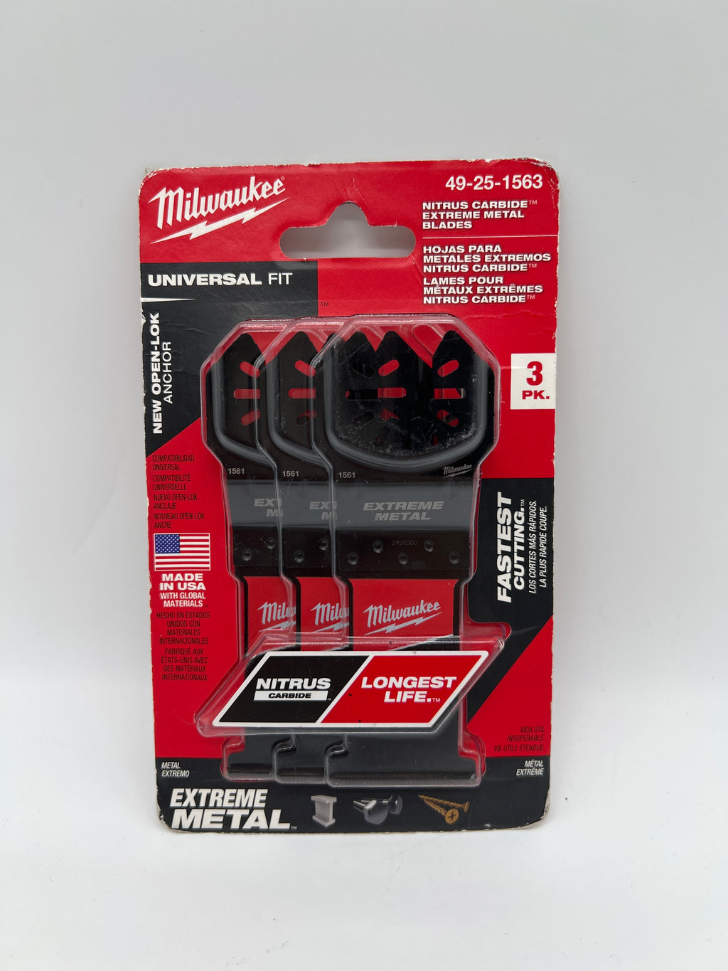 Milwaukee Nitrus Carbide 3pk Extreme Metal Oscillating Blades 49-25-1563