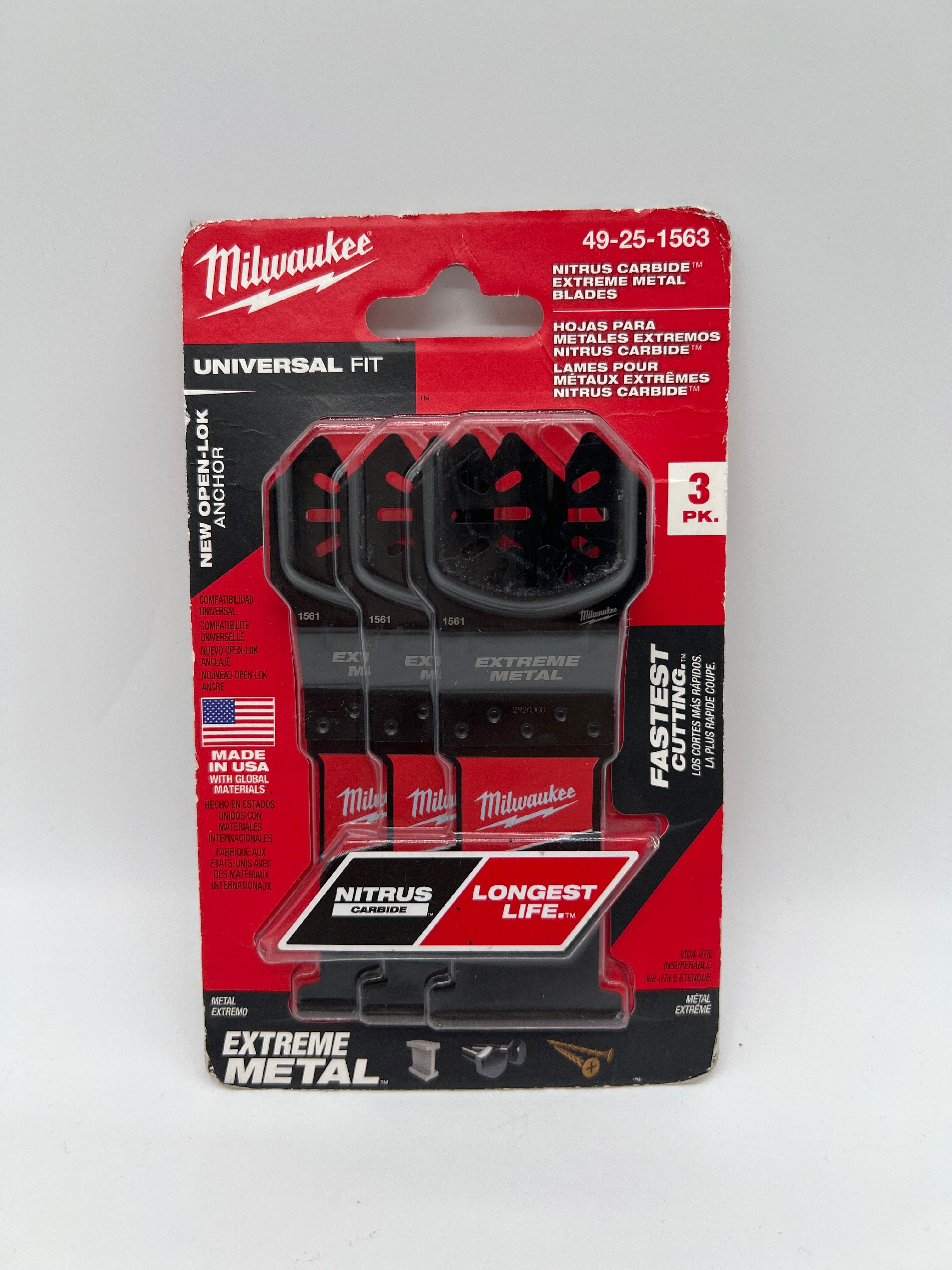Milwaukee Nitrus Carbide 3pk Extreme Metal Oscillating Blades 49-25-1563