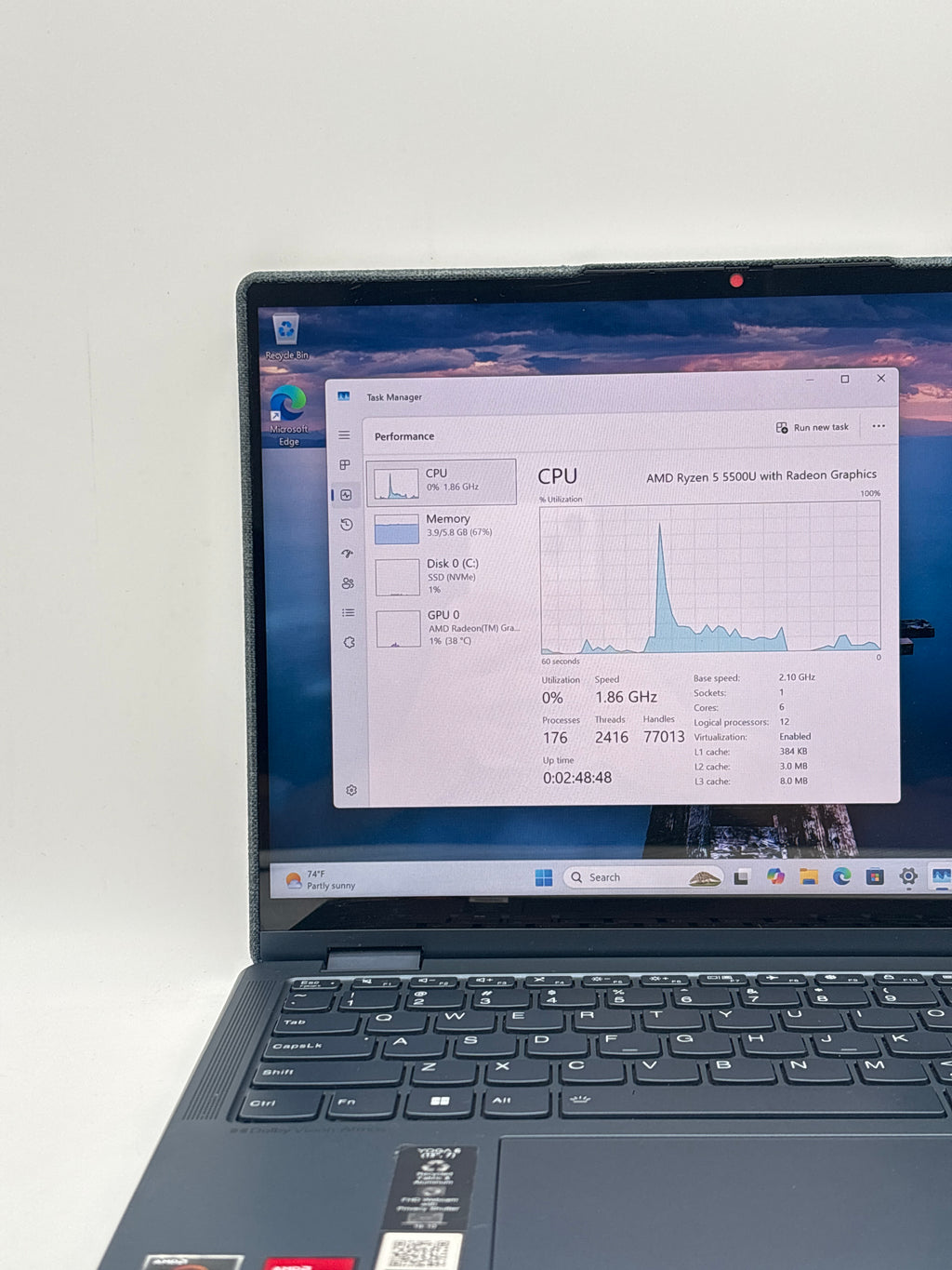 Lenovo Yoga 6 13.3" Ryzen 5 5500U 8GB RAM 256GB SSD Blue Laptop