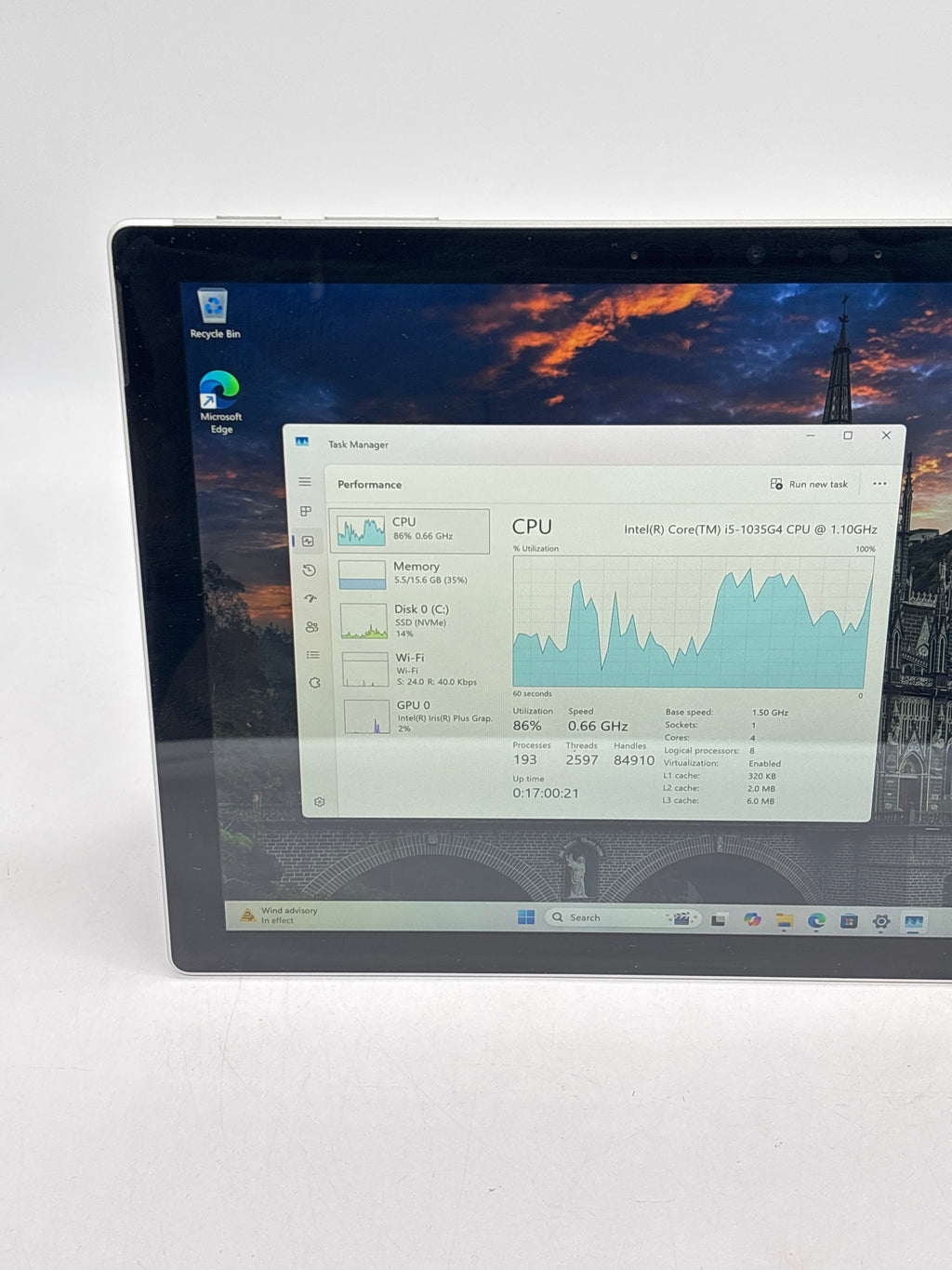 Microsoft Surface Pro 7 1866 i5-1035G4 16GB RAM 256GB SSD