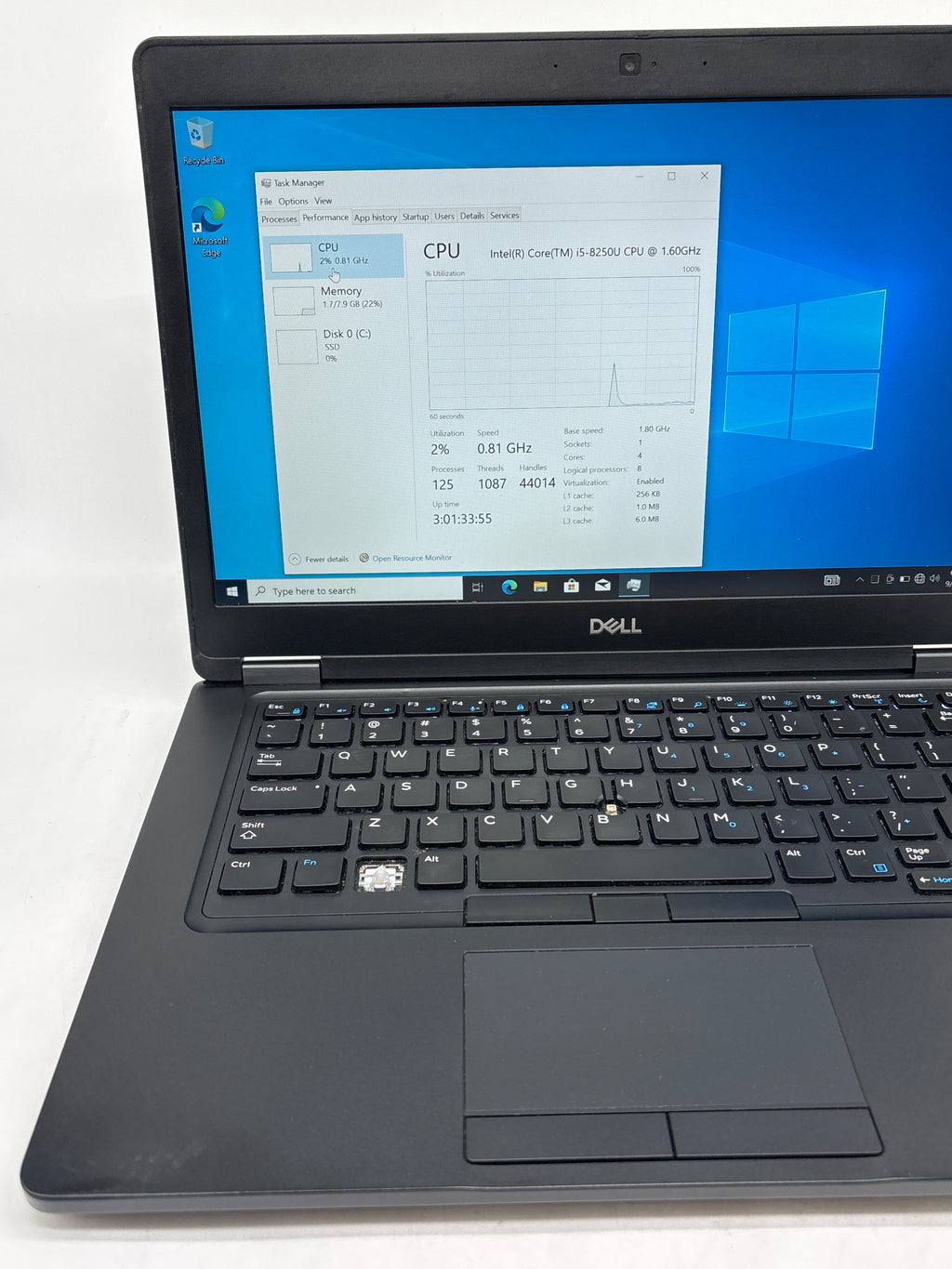 Dell Latitude 5490 13" Intel Core i5-8250U 8GB RAM 256GB SSD - No Windows Key