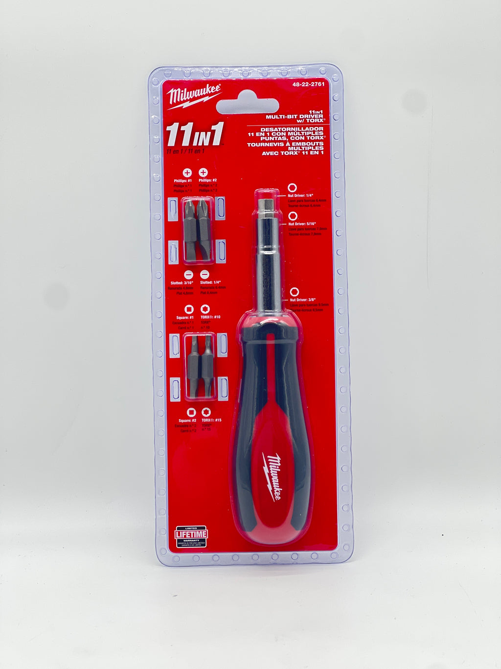Milwaukee 48-22-2761 Multi-Bit Driver 11 Pieces Torx Steel Red New In Box