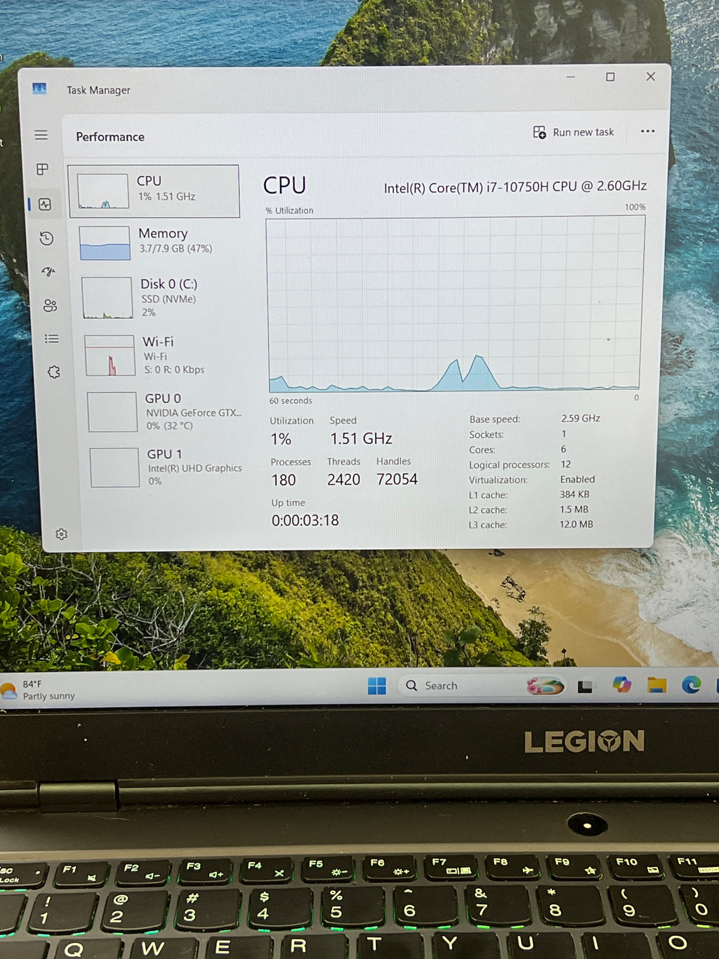 Lenovo Legion 5 15IMH05H i7-10750H 8GB RAM 512GB SSD GTX 1660Ti - For Parts (Read)