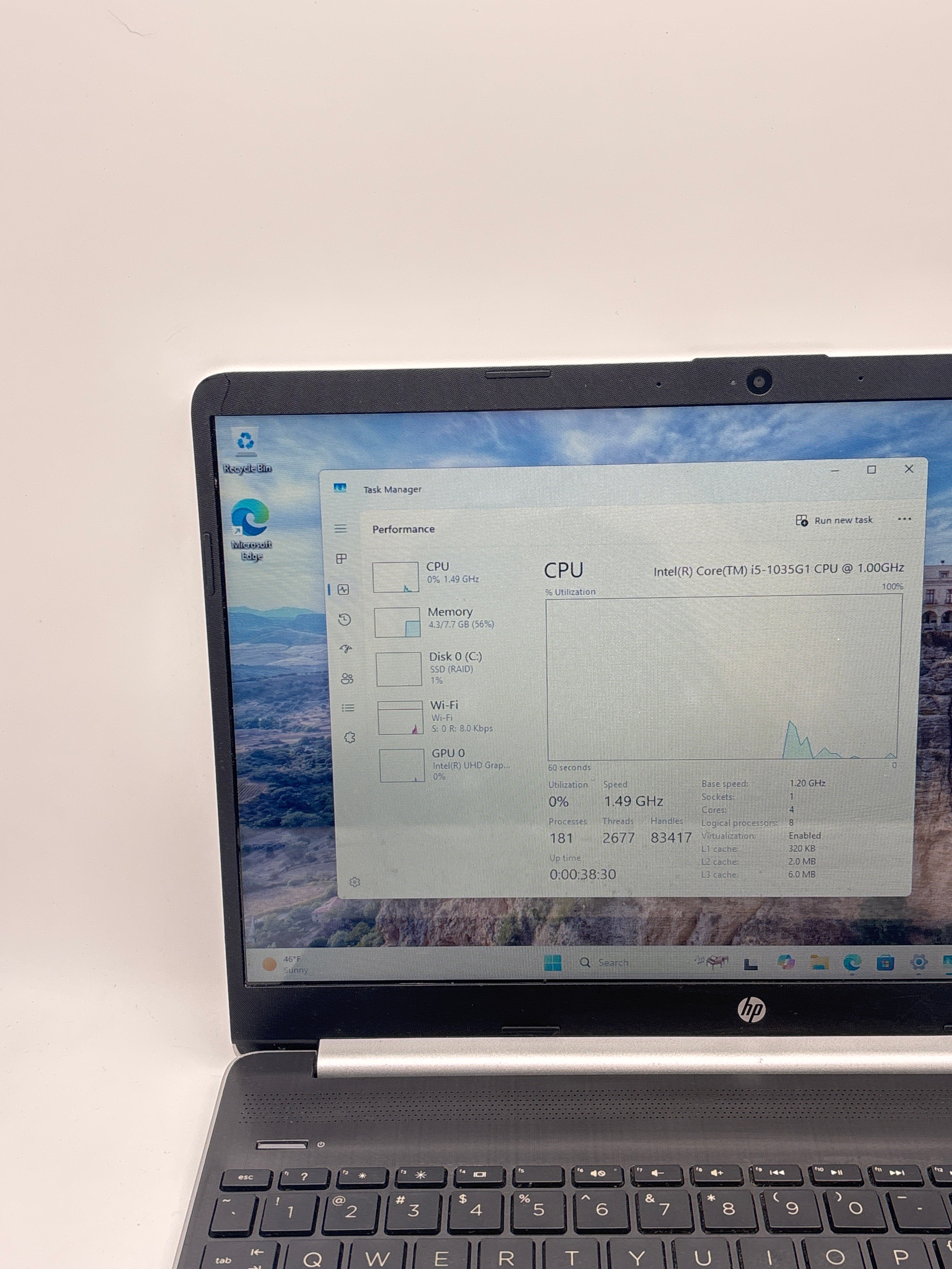 HP 15-dy1051wm i5-1035G1 8GB RAM 256GB SSD - For Parts (Small Cracks on Corners)