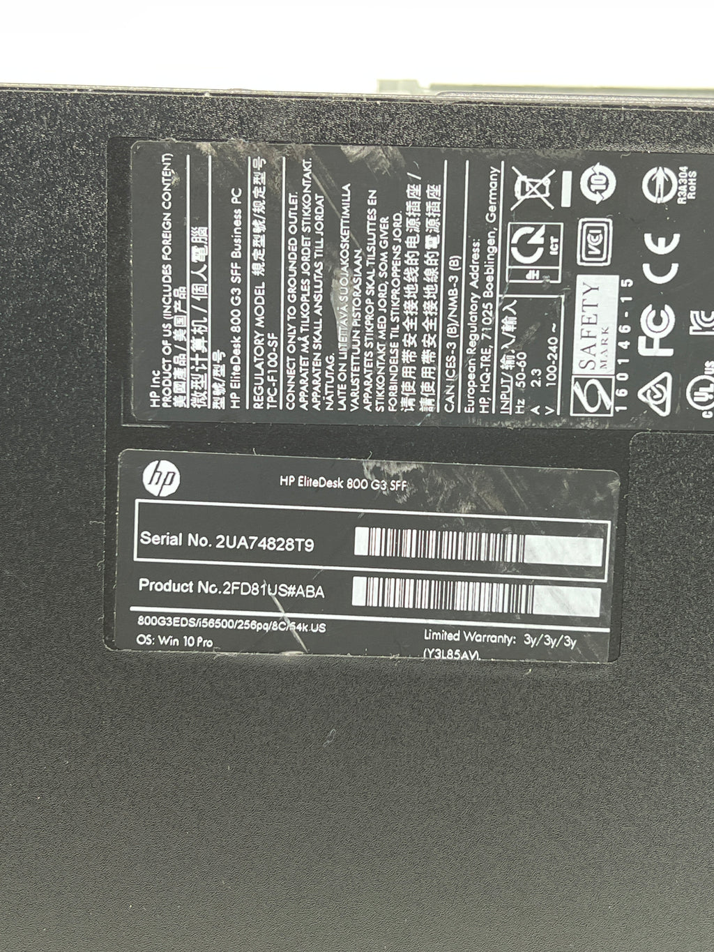 HP Elitedesk 800 G3 SFF Desktop i5-6500 3.2GHz 8GB RAM 2TB HDD - Used