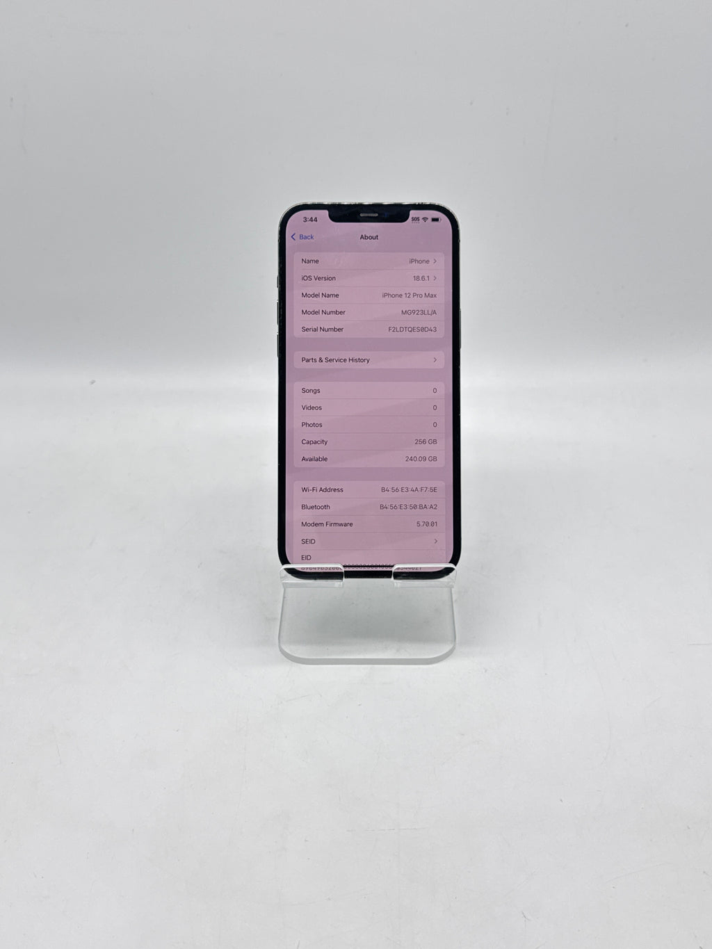 Apple iPhone 12 Pro Max 256GB Factory Unlocked - Cracked Back Bad Batt