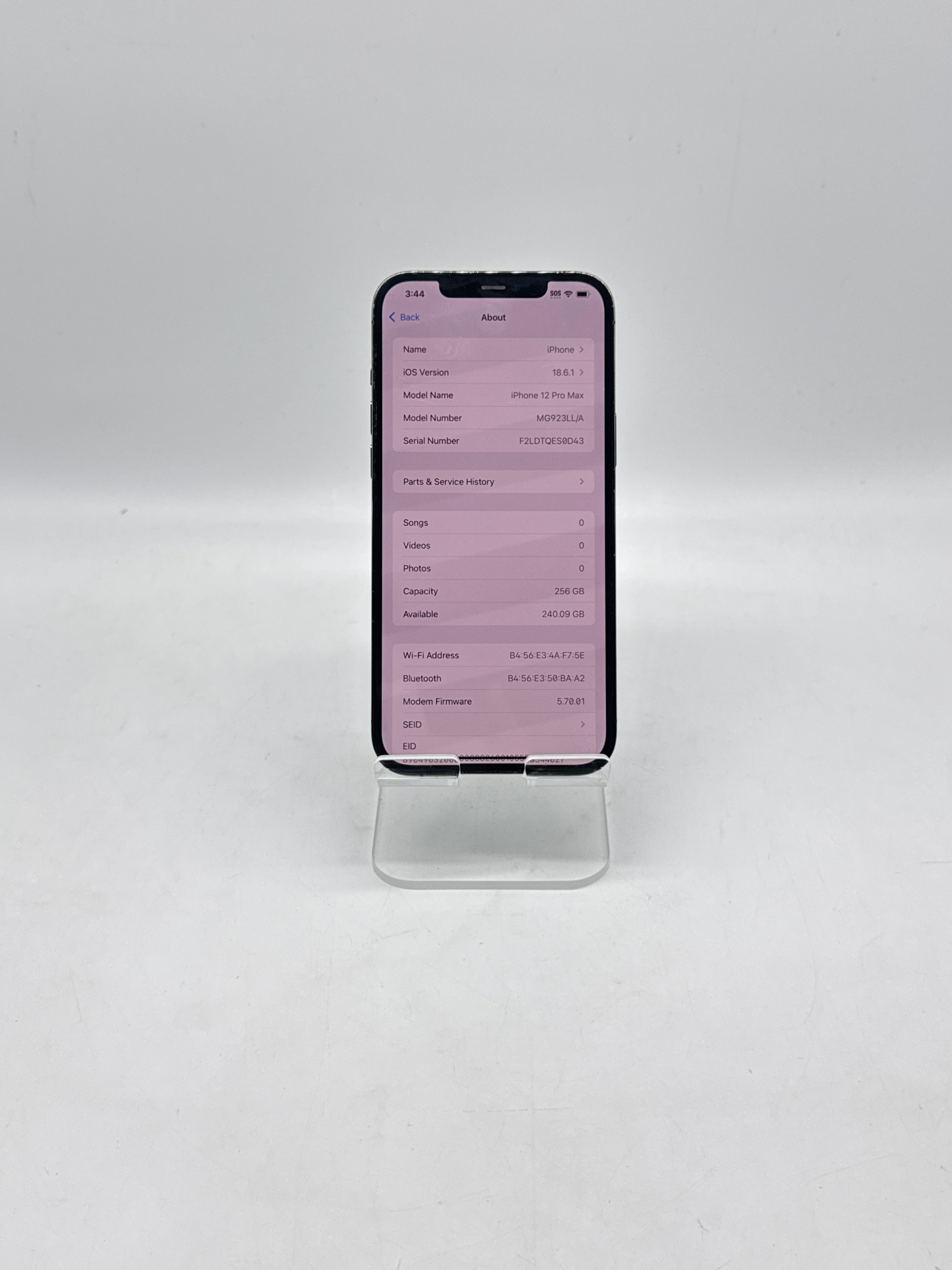 Apple iPhone 12 Pro Max 256GB Factory Unlocked - Cracked Back Bad Batt