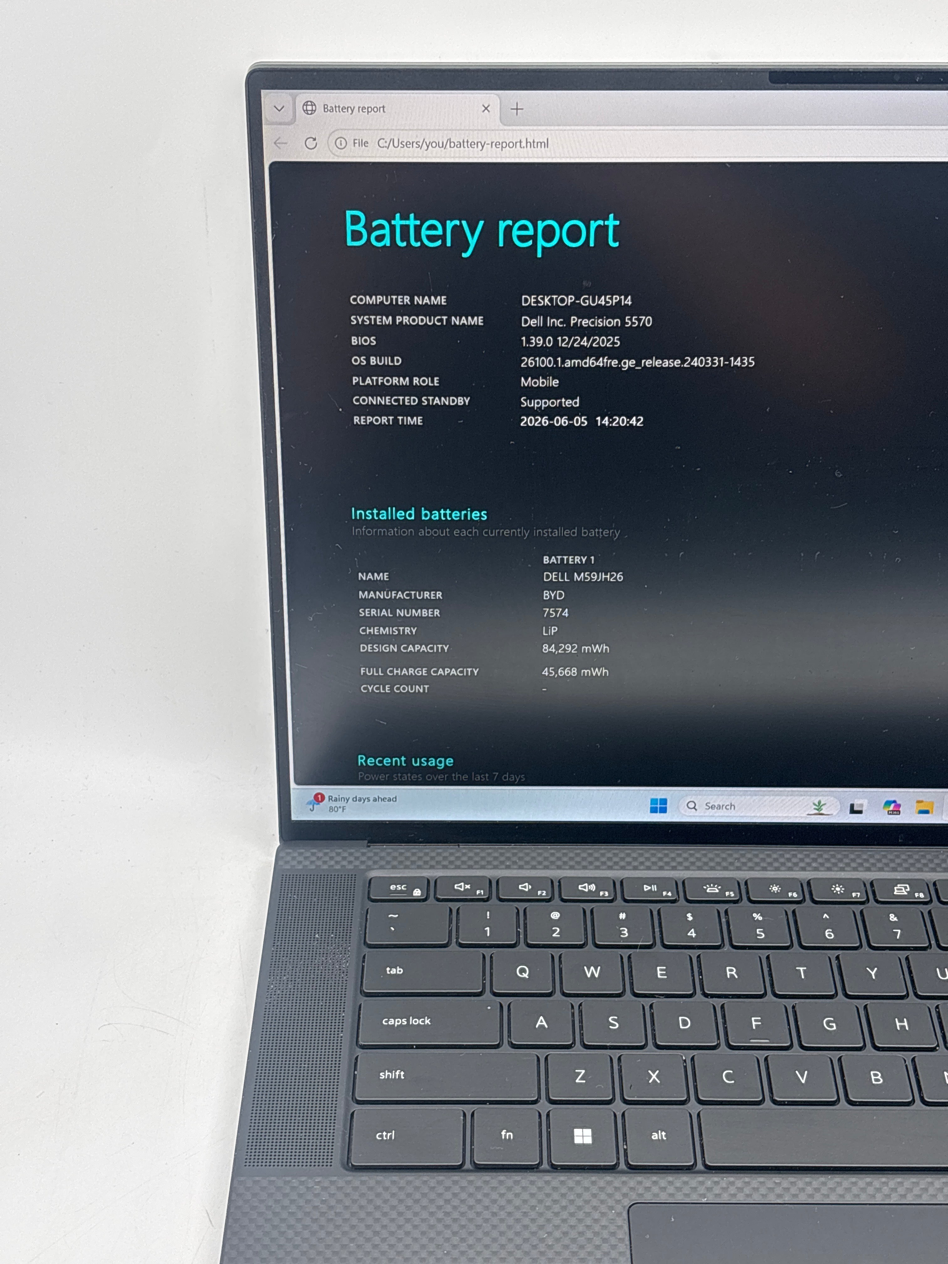 Dell Precision 5570 i7-12700H 32GB RAM 512GB SSD RTX A2000 - Remotely Managed