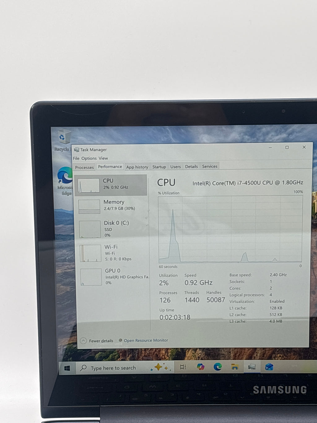 Samsung ATIV Book 9 Plus IN940X3G Intel i7 8GB RAM 256GB SSD