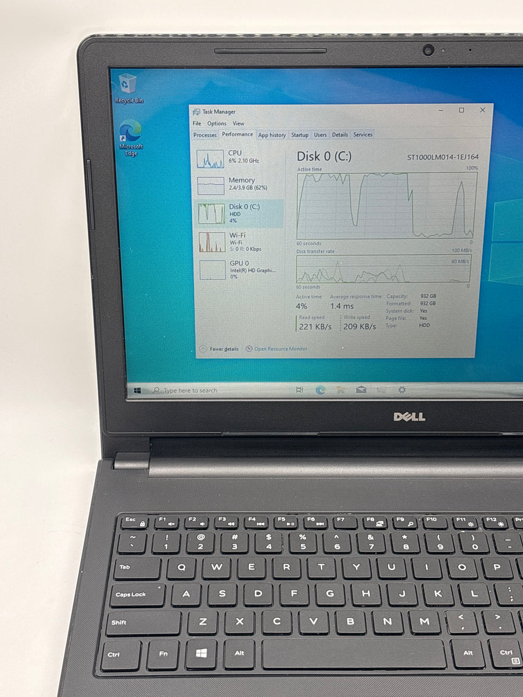 Dell Inspiron 3558 15.6" i3-5015U 4GB RAM 1TB HDD