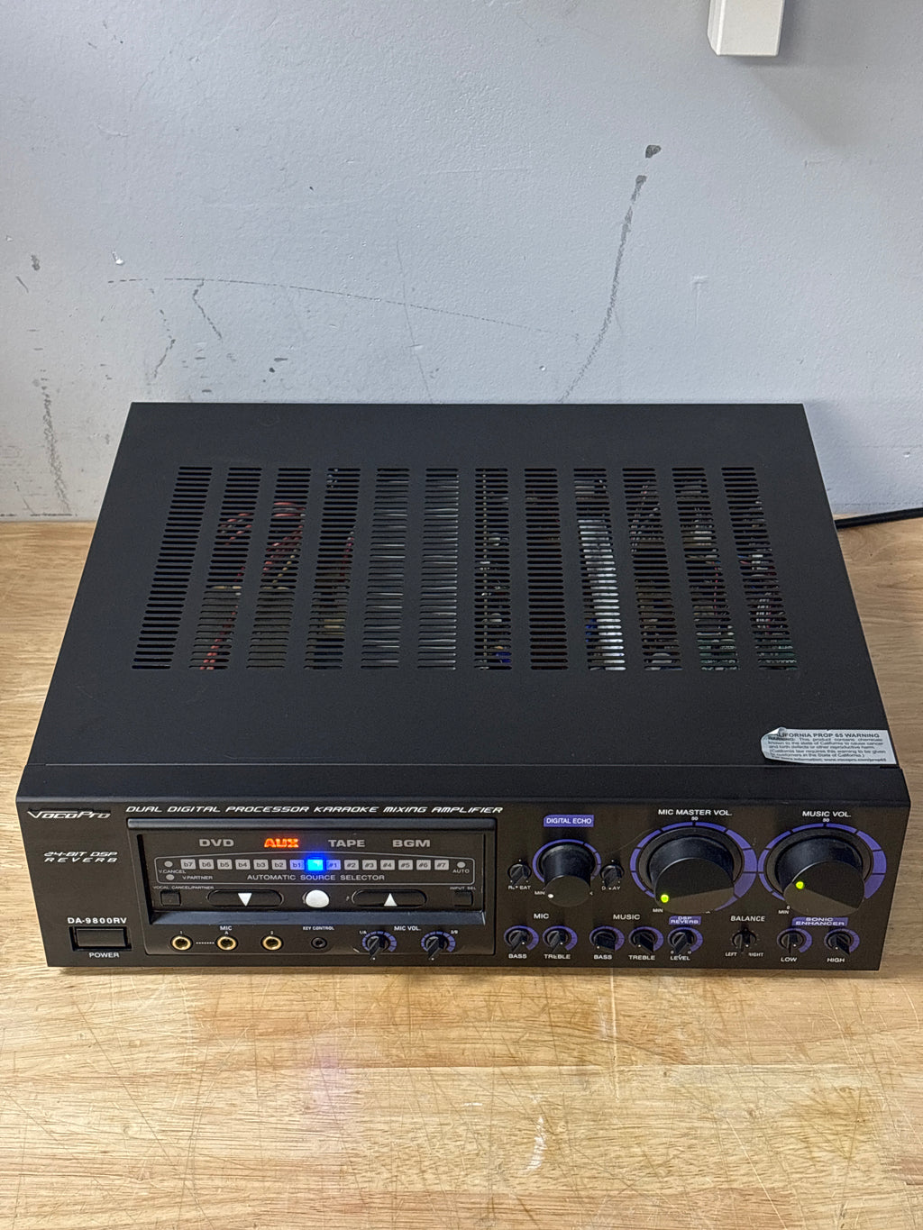 VocoPro DA-9800RV 24-Bit DSP Reverb Karaoke Mixing Amplifier Black - Used