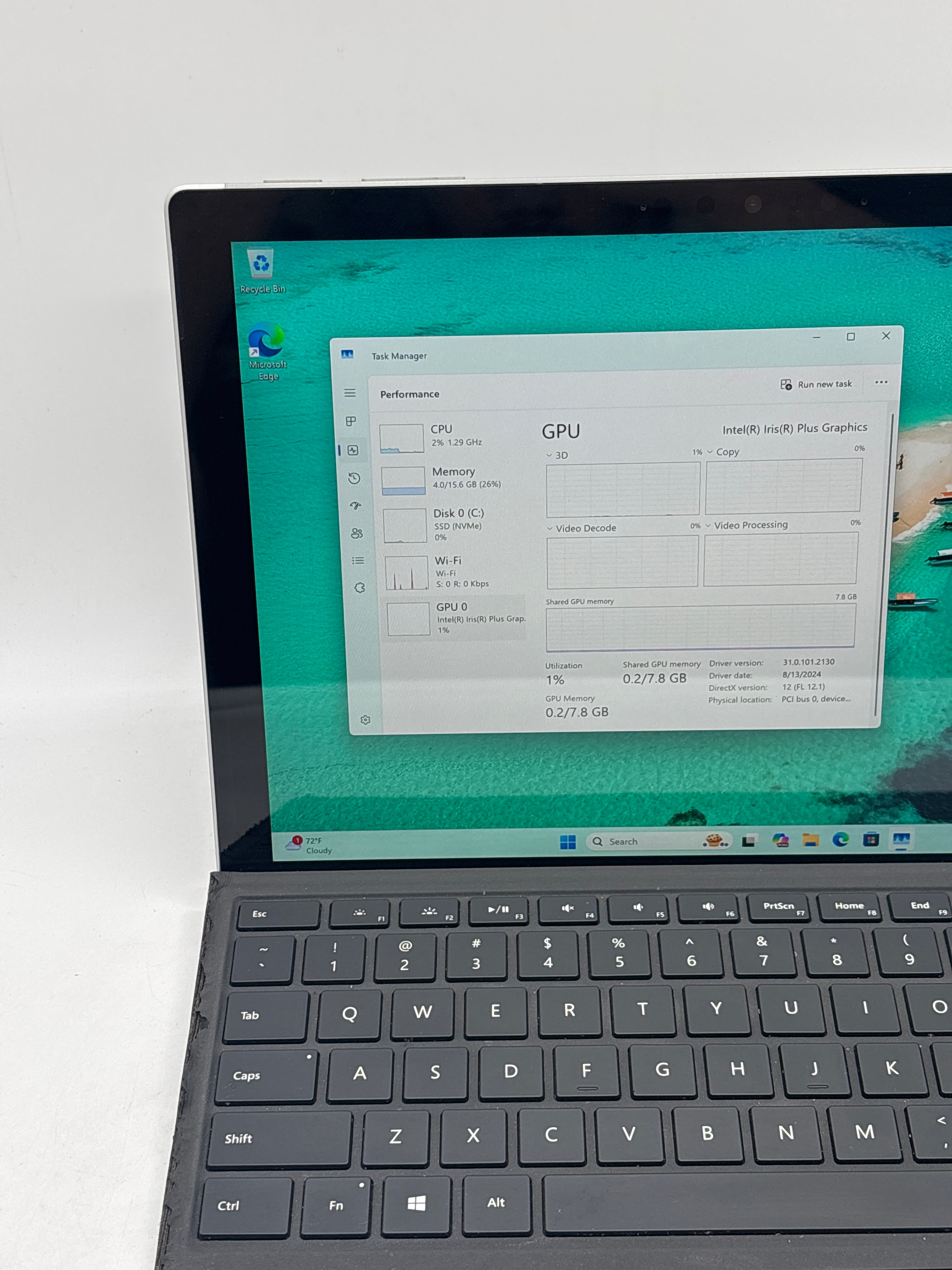 Microsoft Surface Pro 7 1866 i5-1035G4 16GB RAM 256GB SSD
