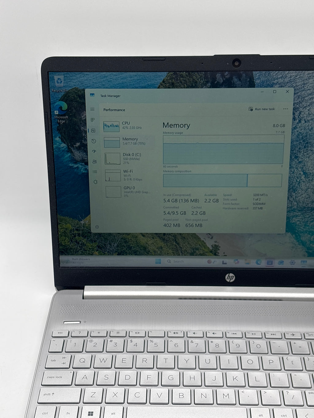 HP 15-DY2702DX i3-1115G4 8GB RAM 256GB SSD