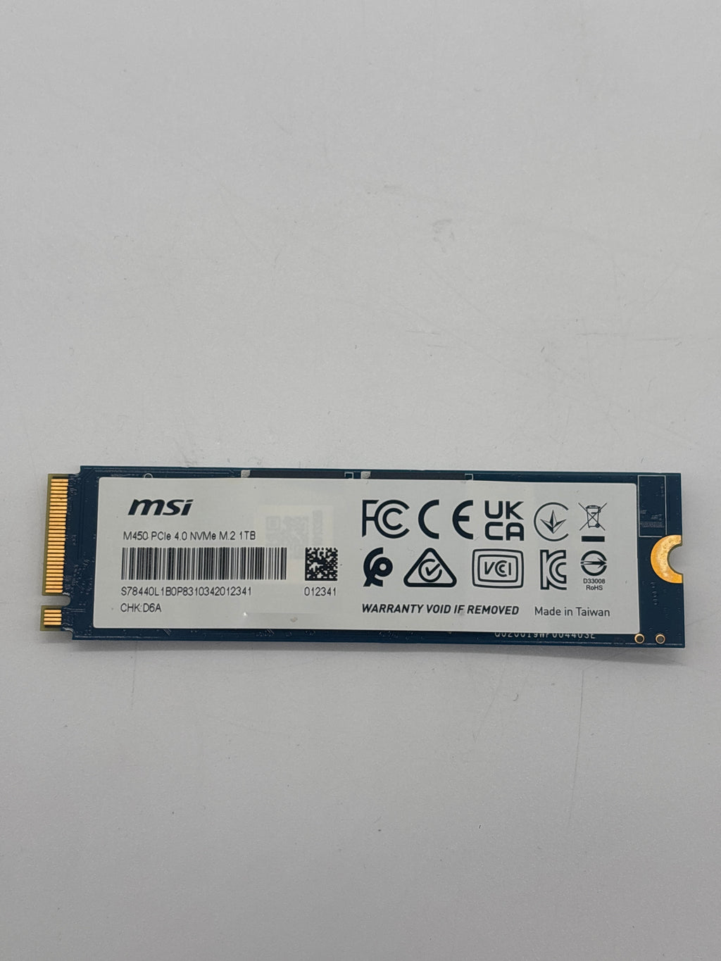 MSI 2280mm M450 1TB M.2 NVMe Gen 4.0 x 4 SSD