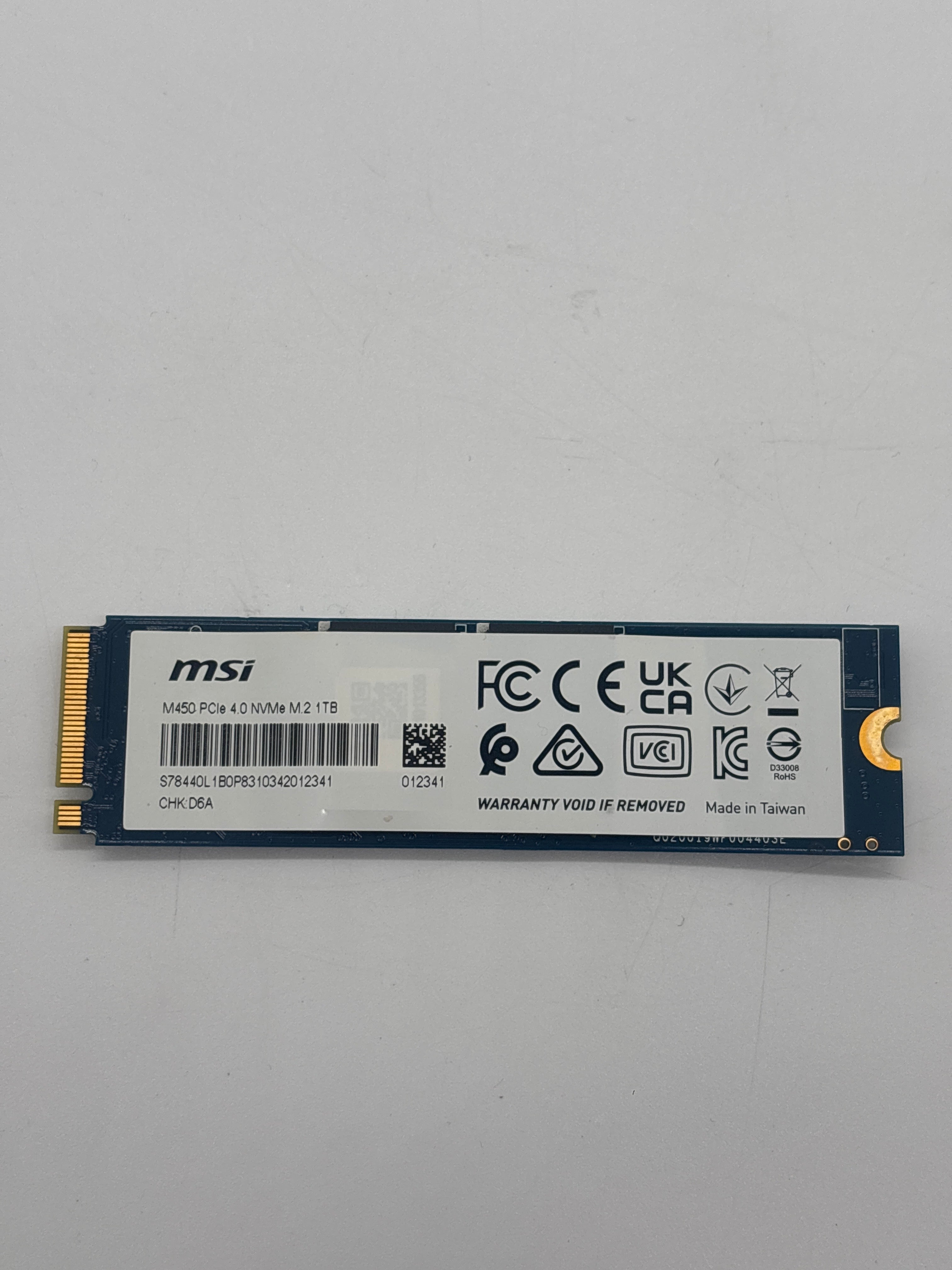 MSI 2280mm M450 1TB M.2 NVMe Gen 4.0 x 4 SSD