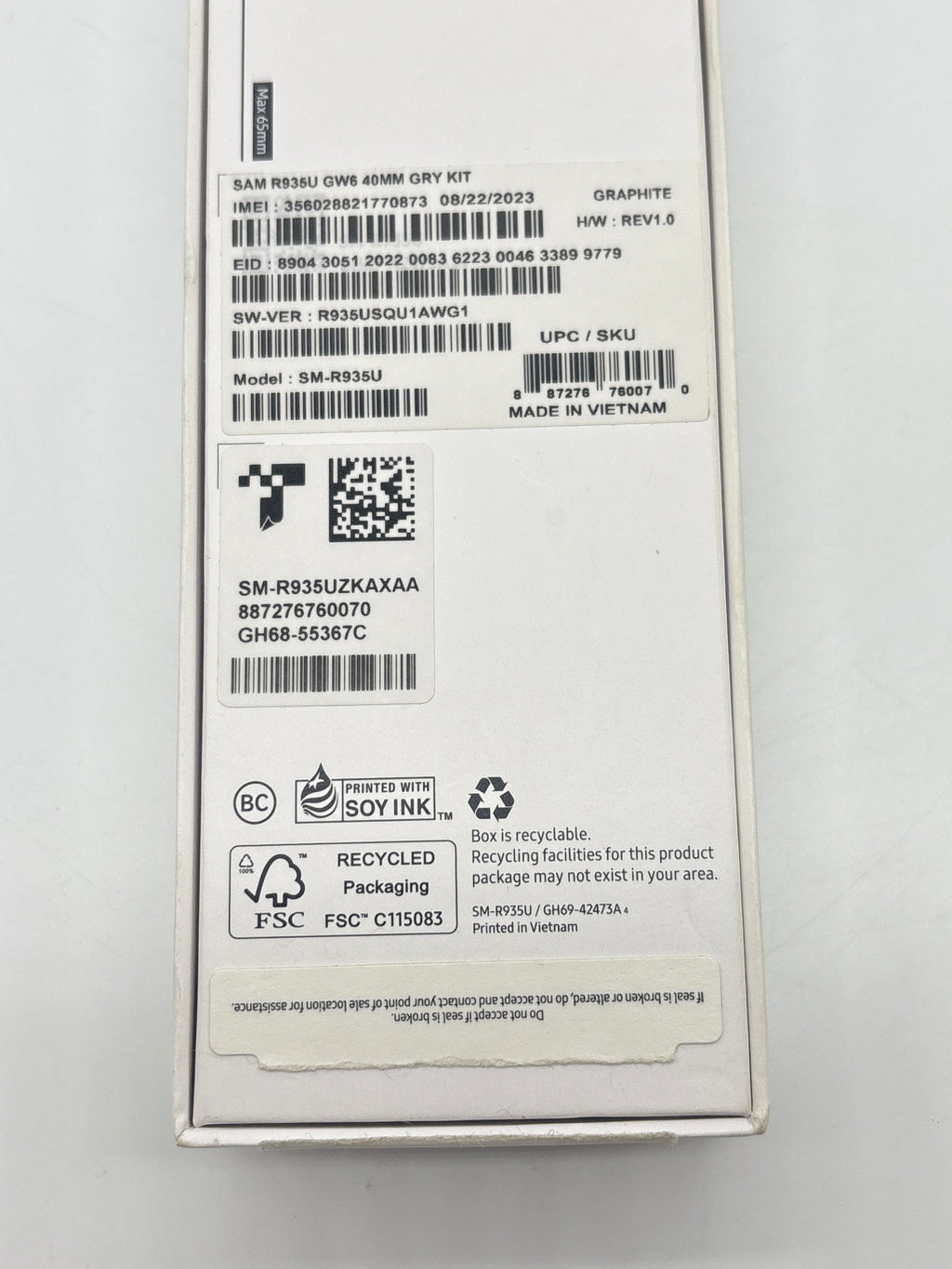 Samsung Galaxy Watch 6 SM-R95U 40mm Gray Unlocked - Used With Box
