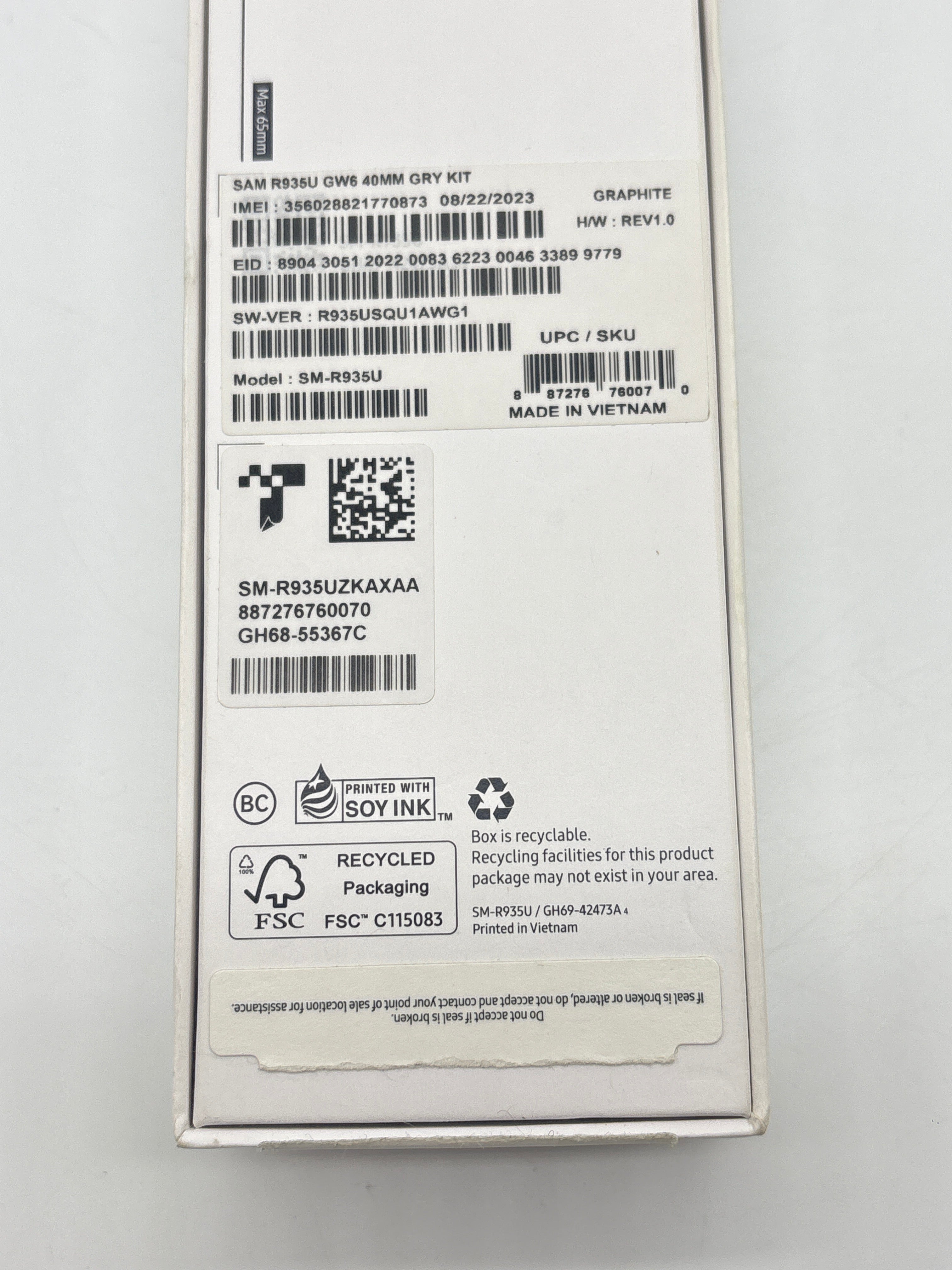 Samsung Galaxy Watch 6 SM-R95U 40mm Gray Unlocked - Used With Box