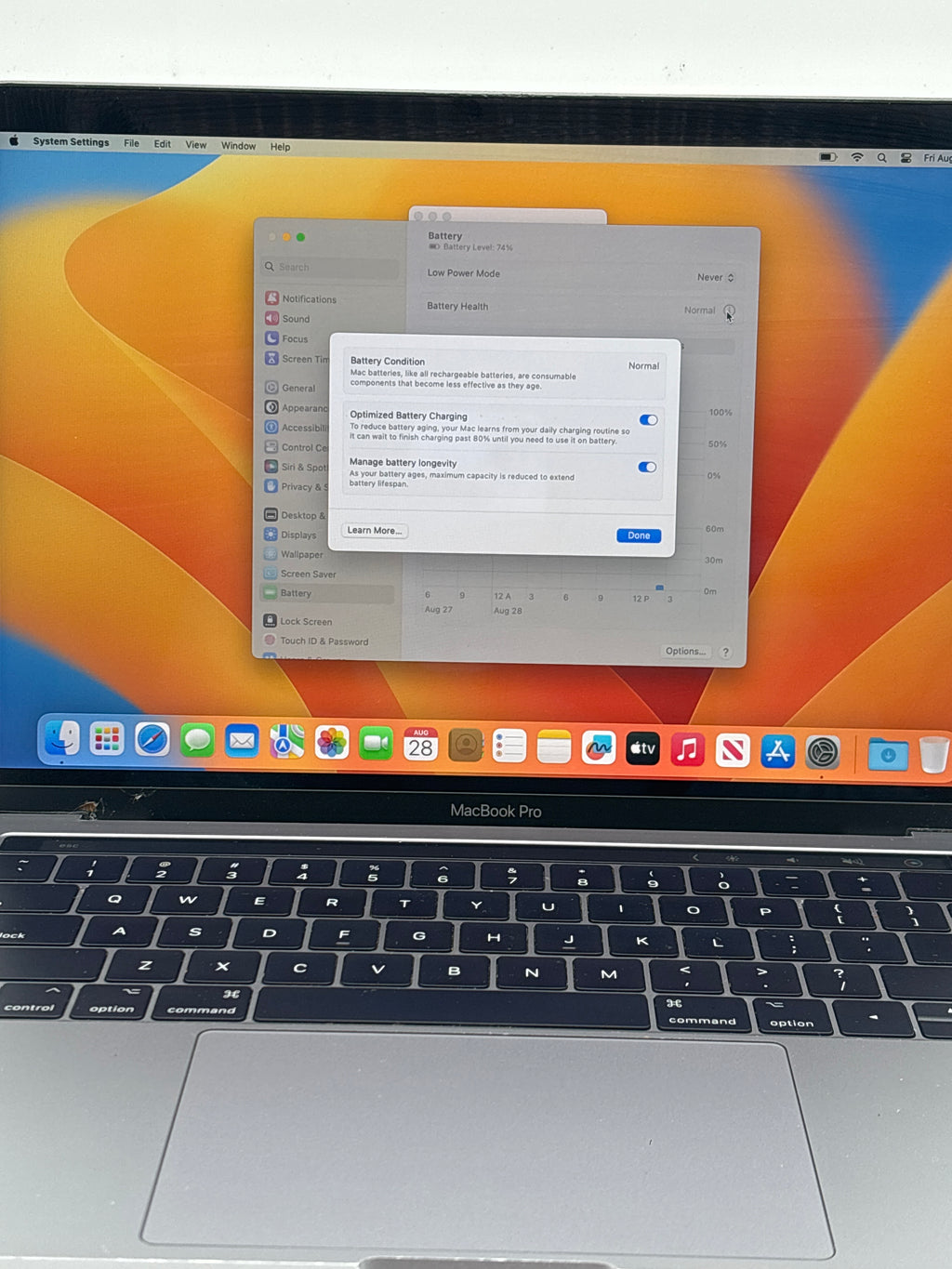 Apple MacBook Pro 13" A1706 Intel Core i5 8GB RAM 256GB SSD Space Gray - Used