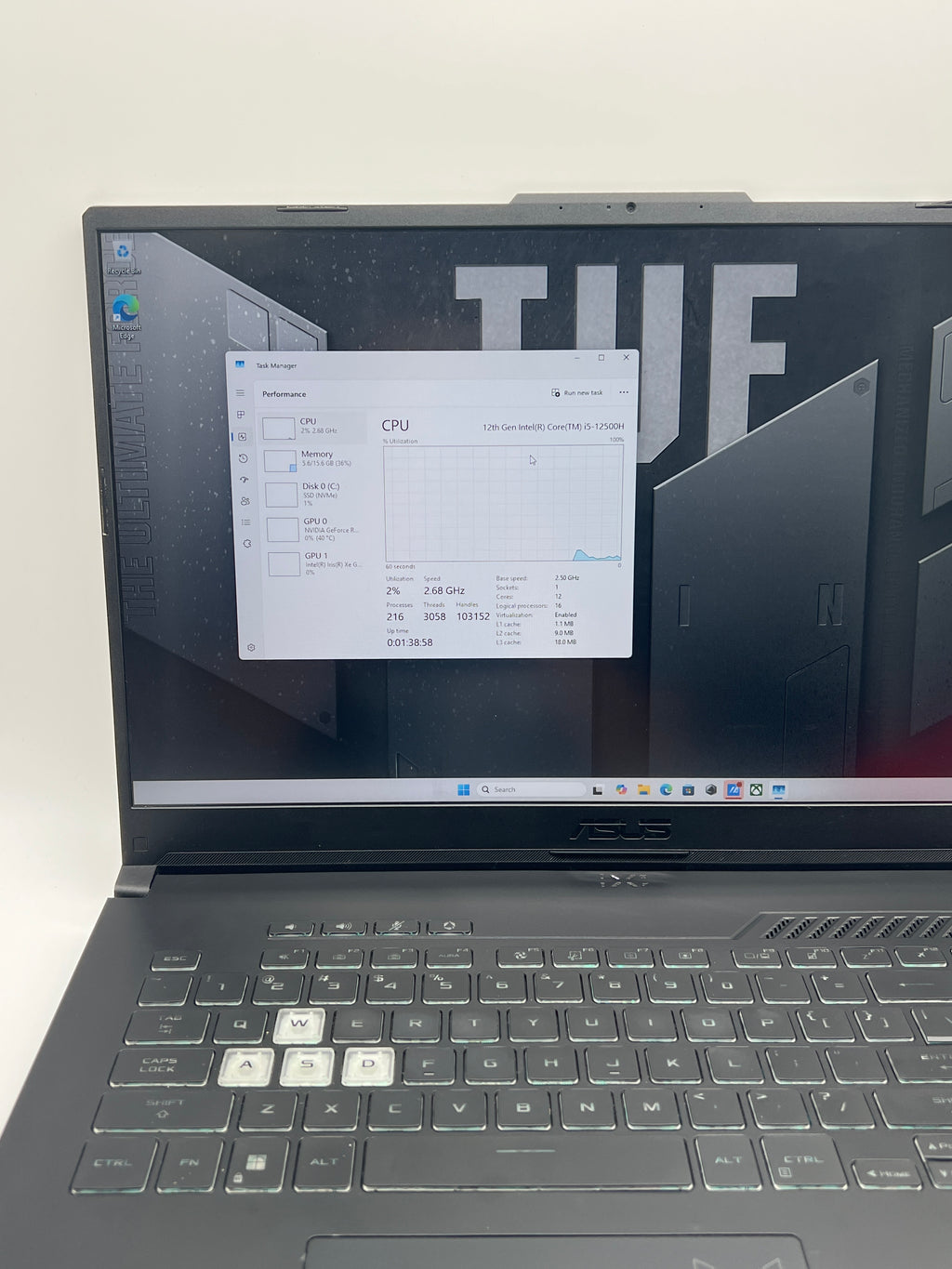 Asus TUF F17 FX707Z i5-1200H 16GB RAM 512GB SSD RTX 3050 - For Part (READ)