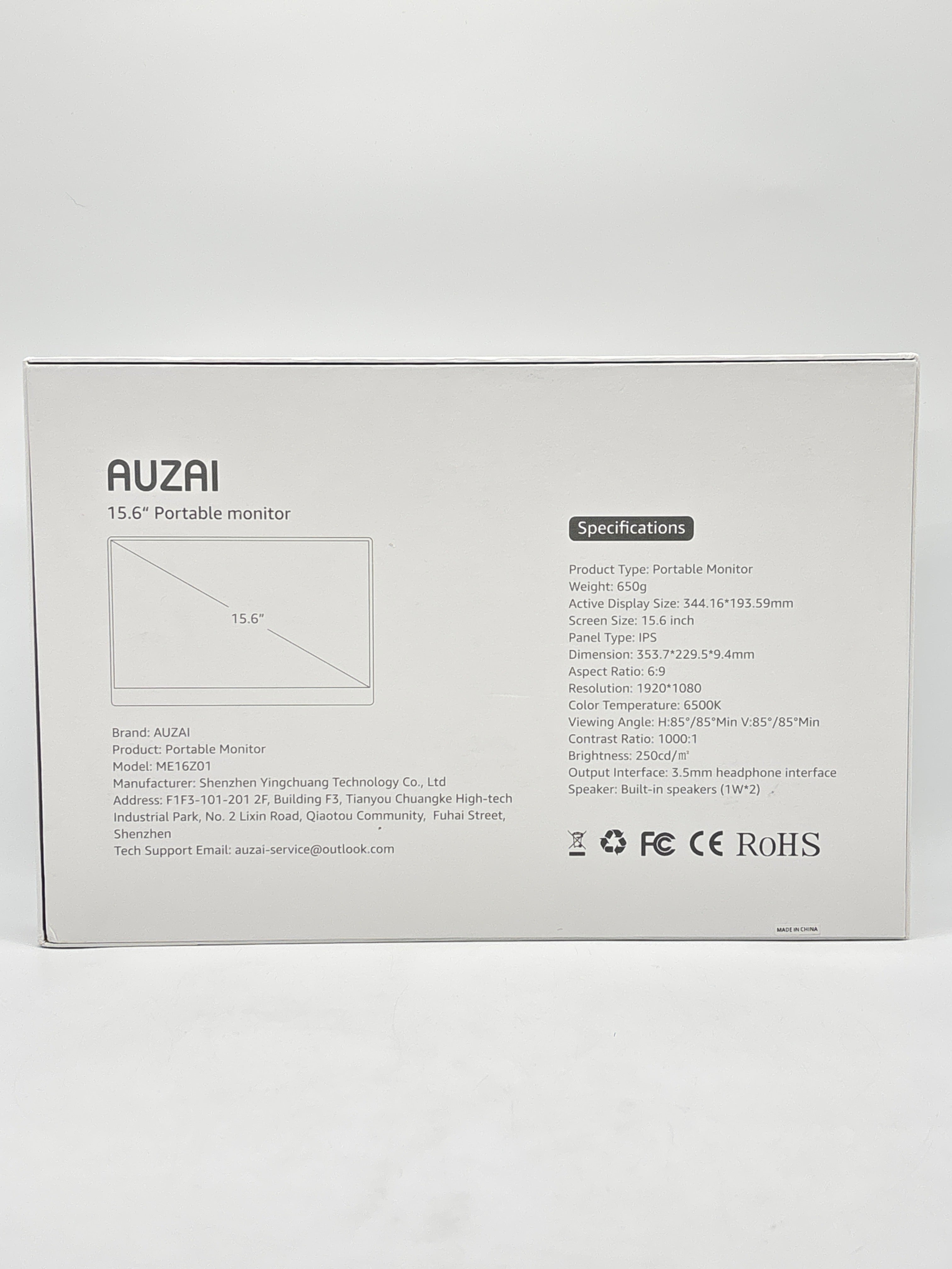 Auzai Black Portable HDMI USB C Computer Ultra Slim LCD Display - Used