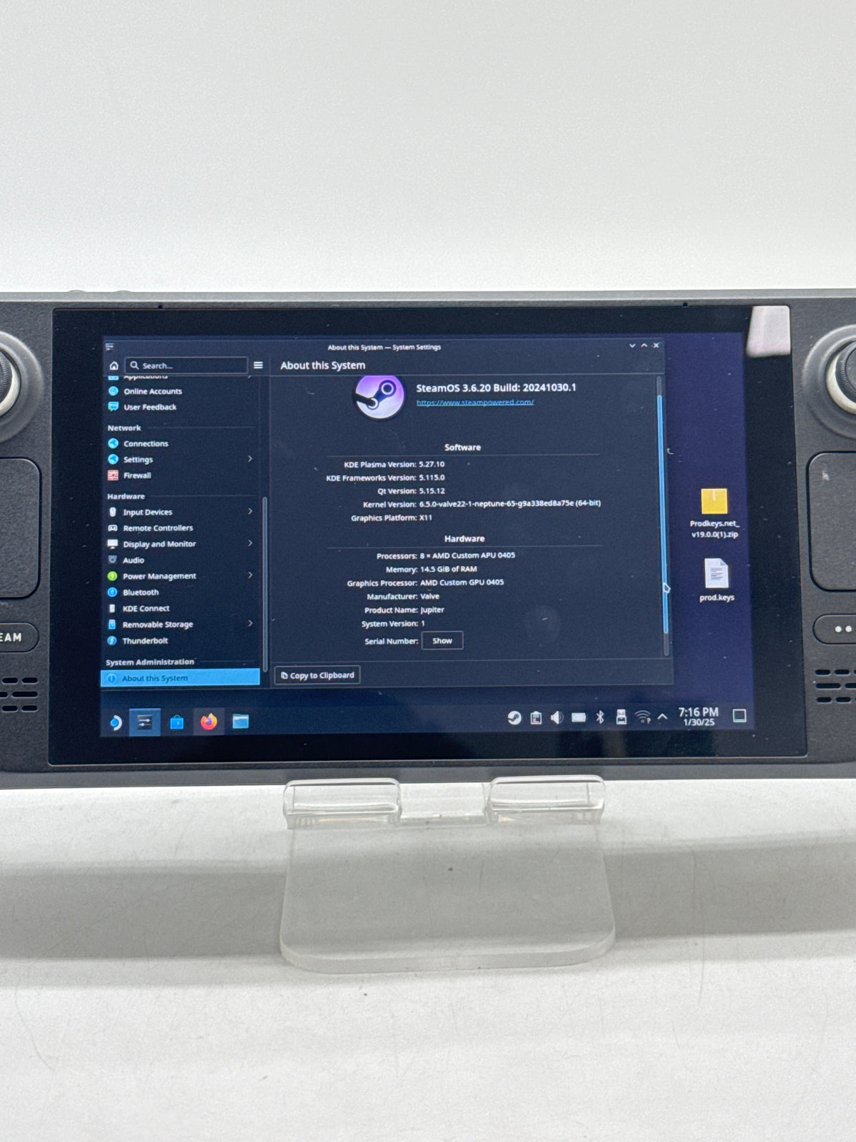 Valve Steam Deck AMD Custom APU 0405 256GB SSD Handheld Console