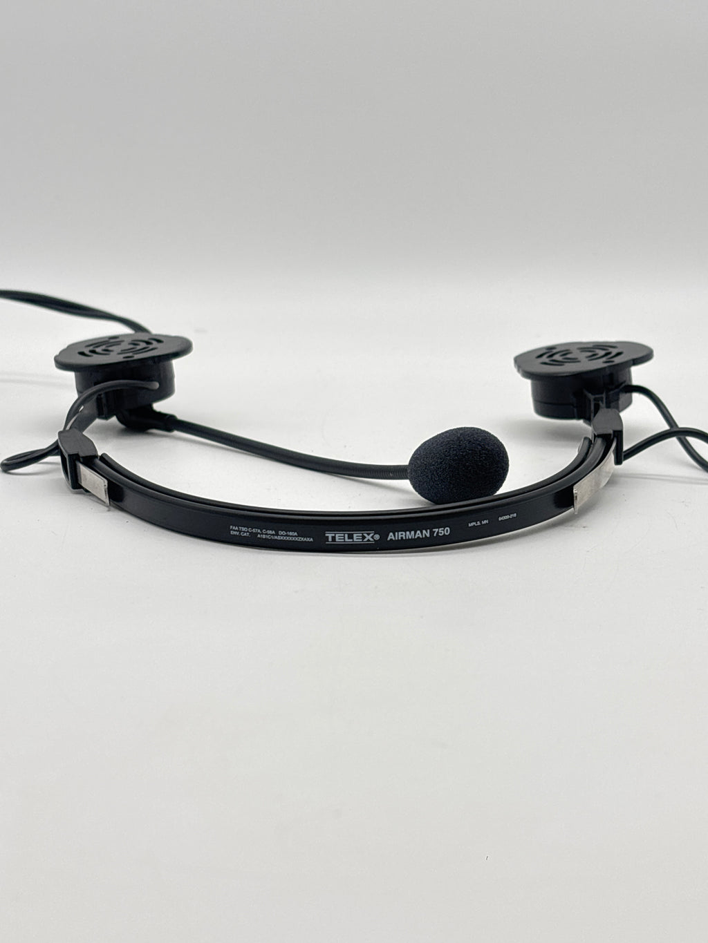 Telex Airman 750 Black Aviation Headset Without Ear Cushions Used