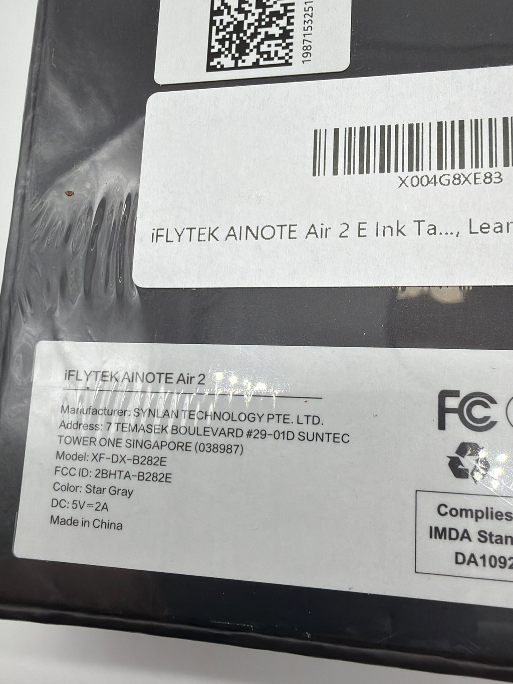 iFLYTEK Ainote Air 2 8.2" Digital Diary E Ink Tablet Black New In Box
