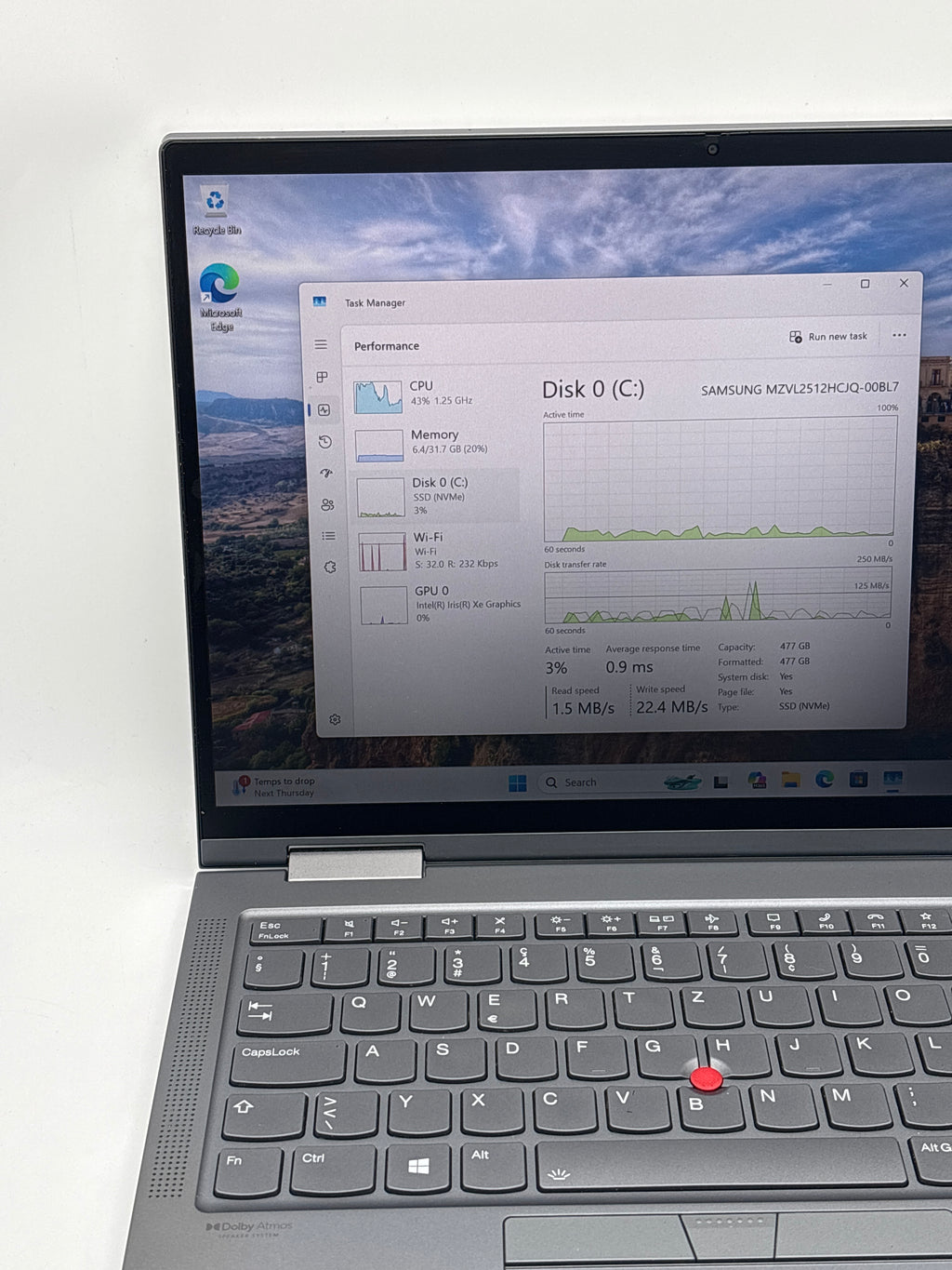 Lenovo ThinkPad X1 Yoga Gen 6 i7-1185G7 32GB RAM 512GB SSD - For Parts (Read DESC)