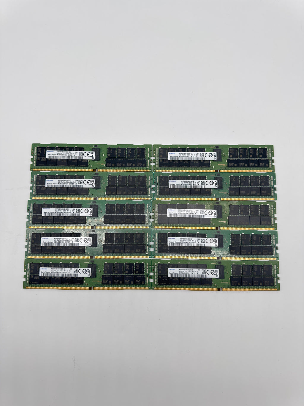 Samsung RAM M393A8G40CB4-CWEBY Lot of 10 64GB DDR4-3200MHz ECC - Won't Post