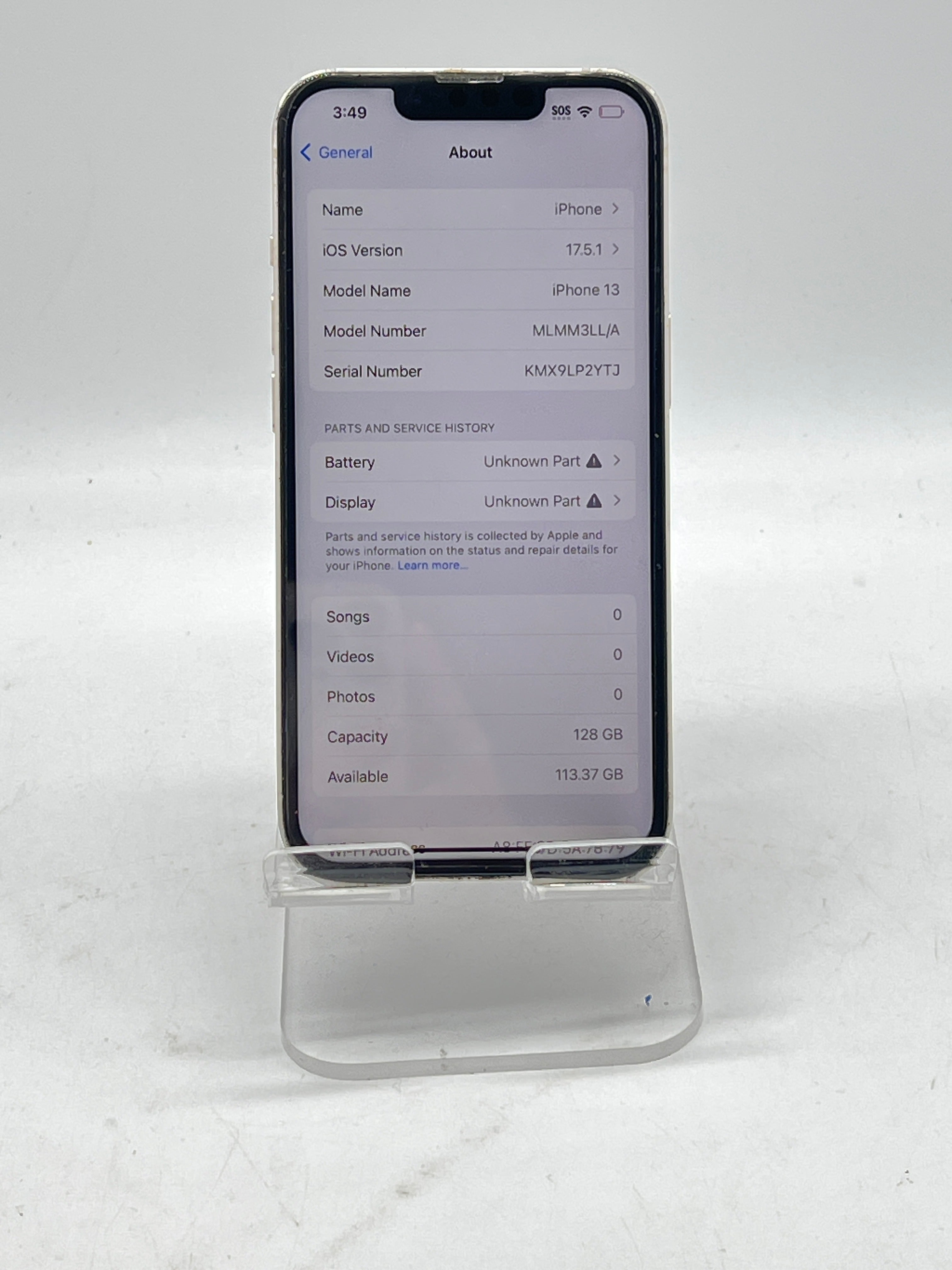Apple iPhone 13 128 GB Metro Pink - For Parts (Cracked back, Aftermarket battery and display)