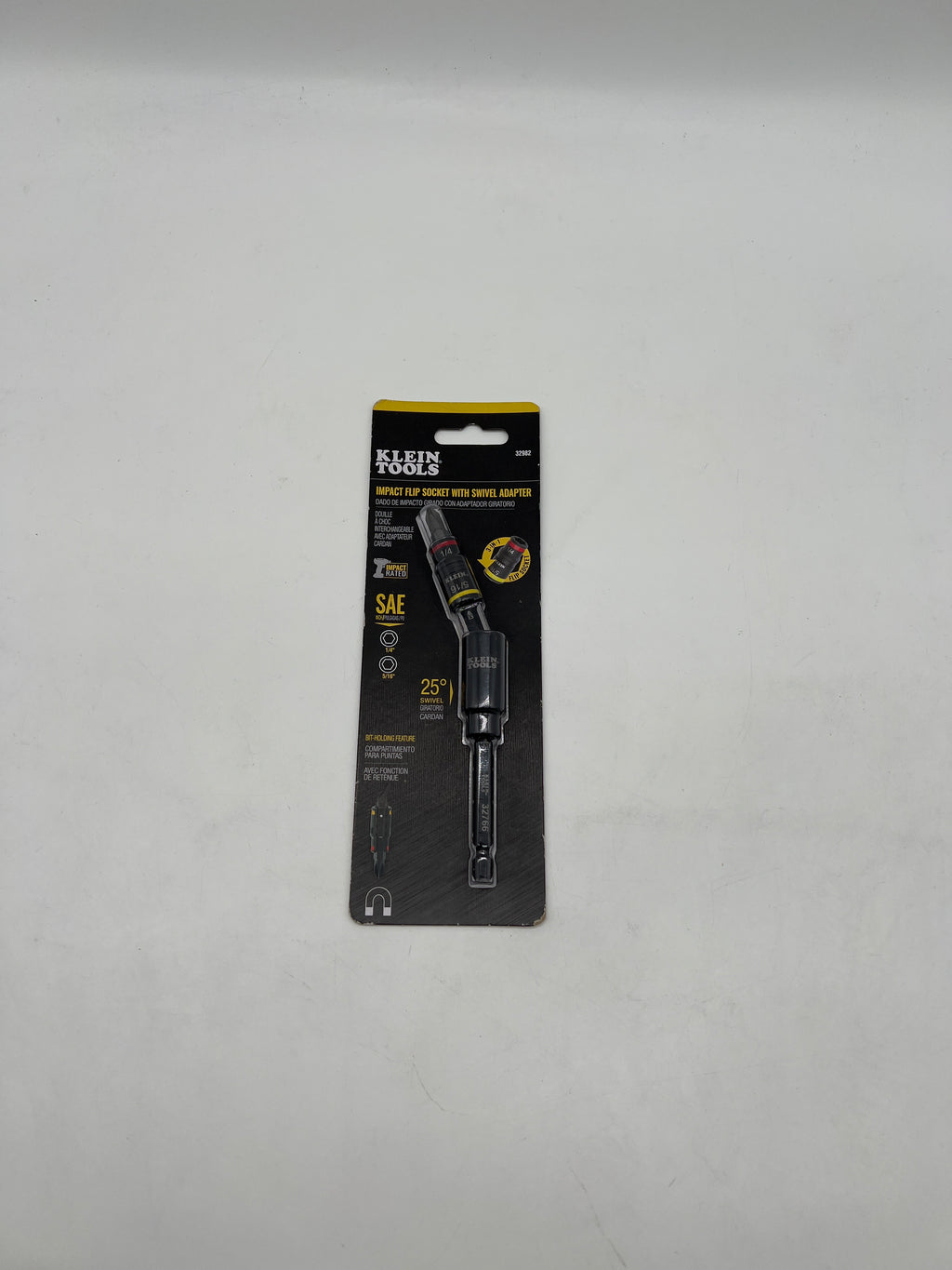 Klein Tools 32982 Impact Flip Socket 1/4 in Black Accessory New In Box