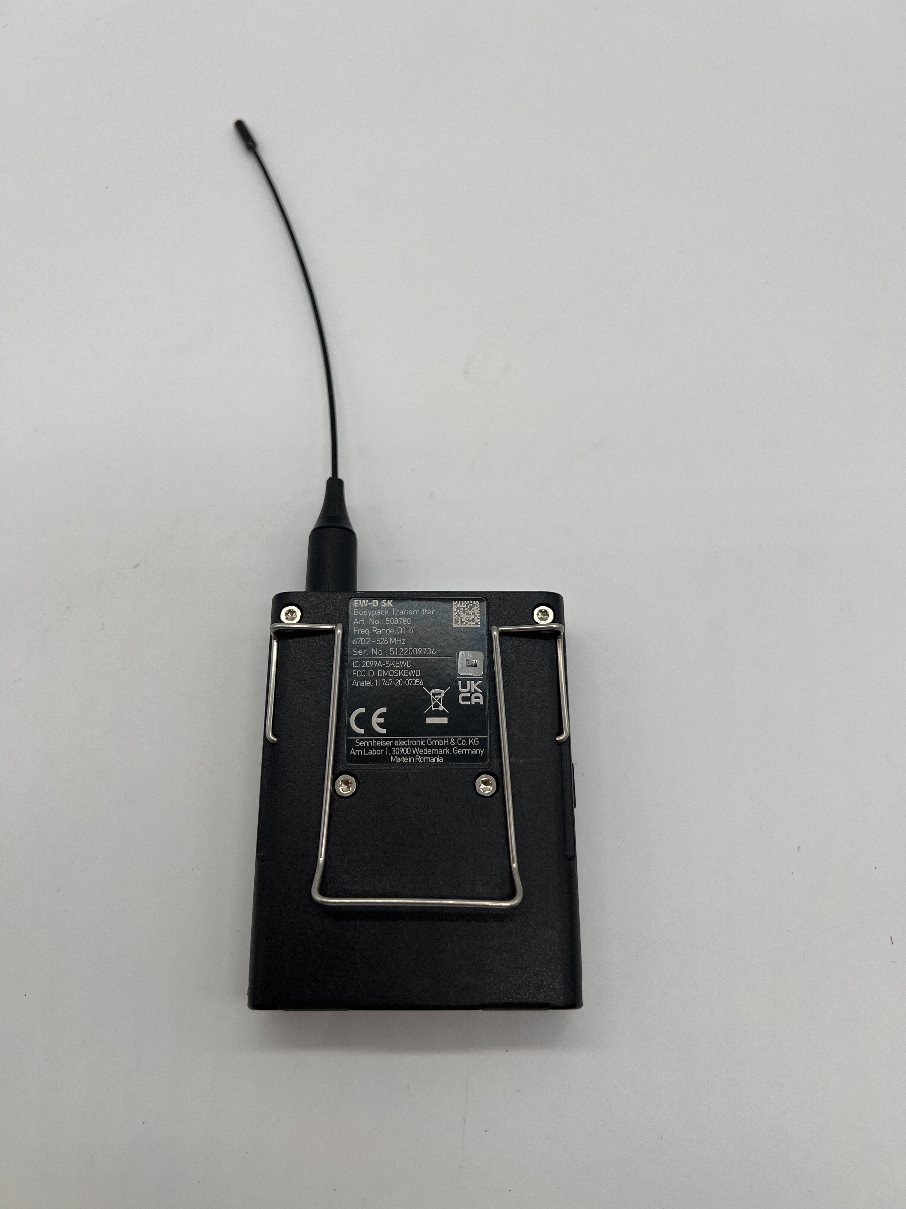Sennheiser EW-D SK Wireless Bodypack Transmitter Black Q1-6 470.2-576 MHz Used