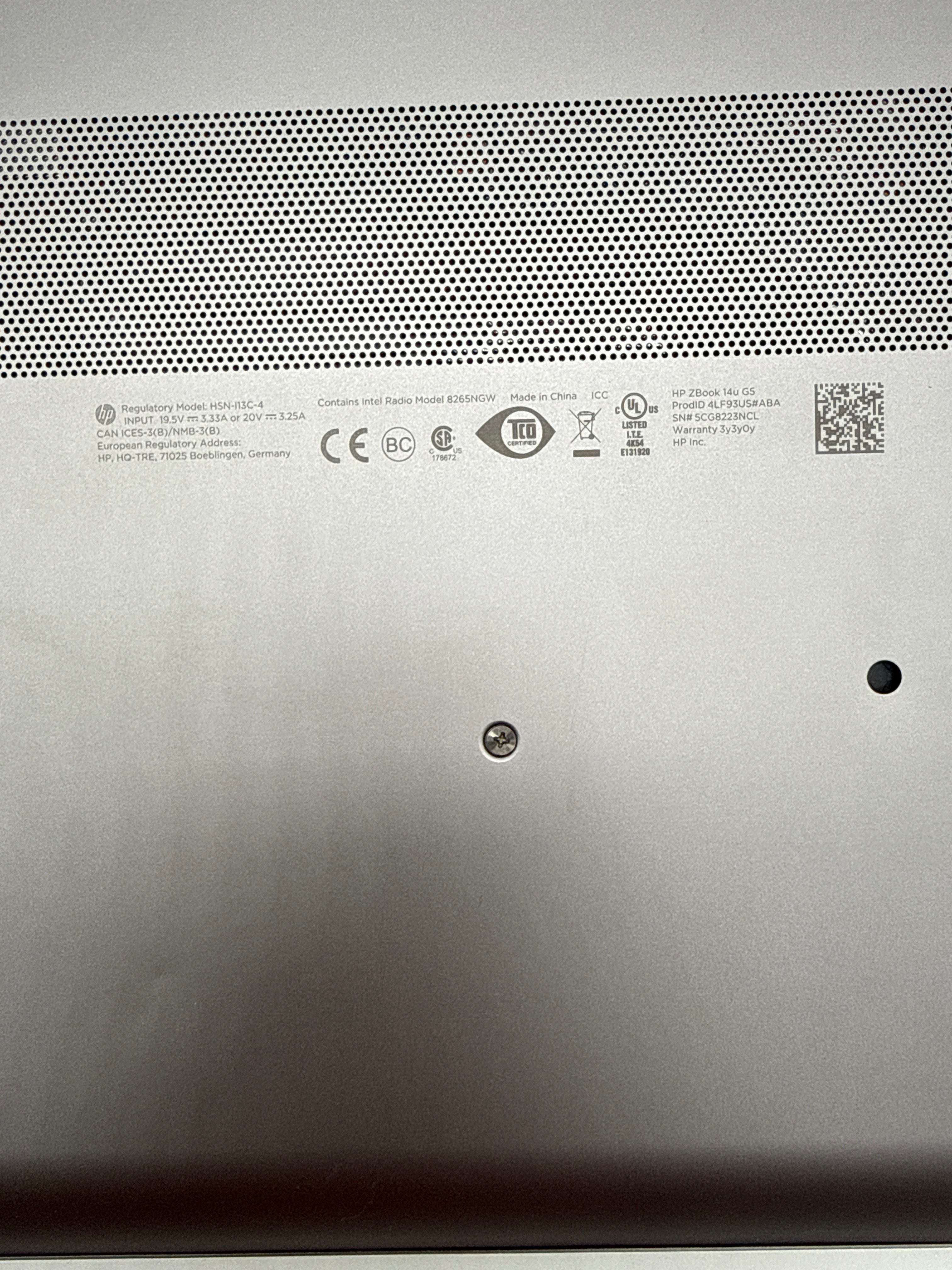 HP ZBook 14u G5 Intel i5-8350U 16GB RAM 256GB SSD