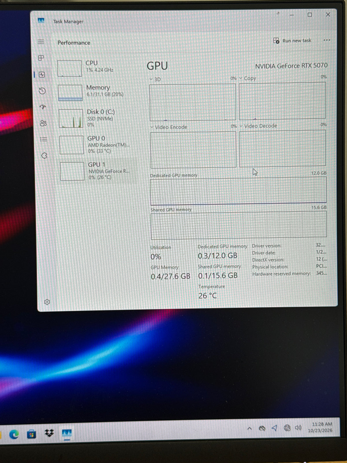 Acer Nitro N60-180 Ryzen 9 7900 32GB RAM 1TB SSD RTX 5070 Desktop - Used
