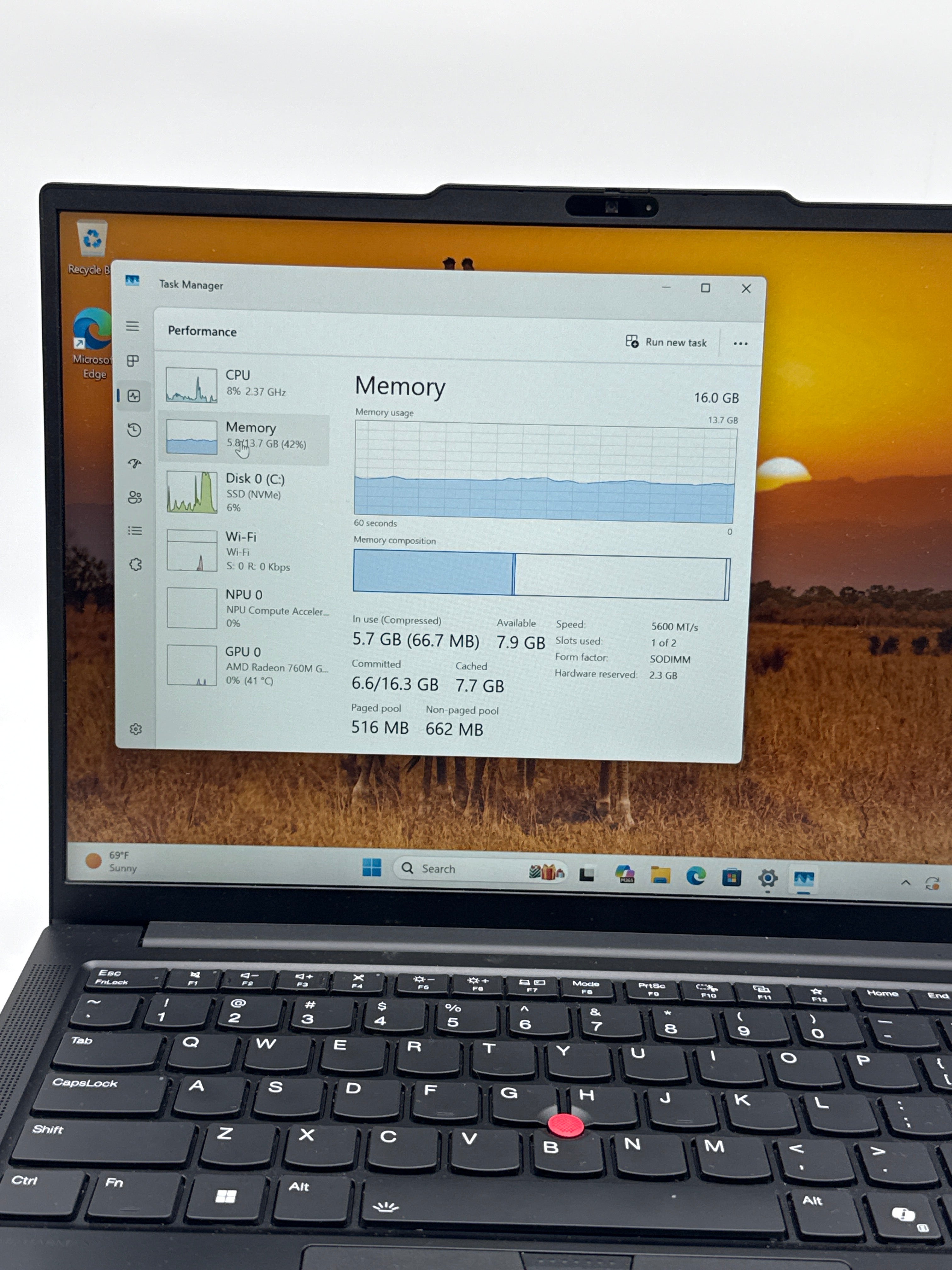 Lenovo ThinkPad E14 Gen 7 Ryzen 5 16GB RAM 512GB SSD Radeon 760M