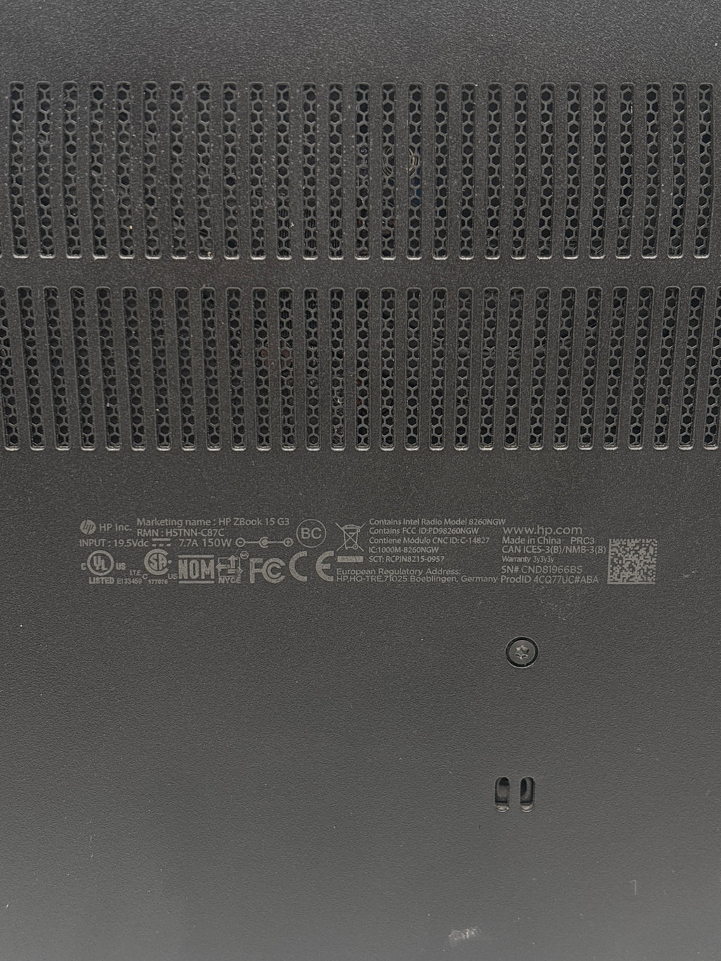 HP Zbook 15 G3 i7-6820HQ 32GB RAM 512GB SSD