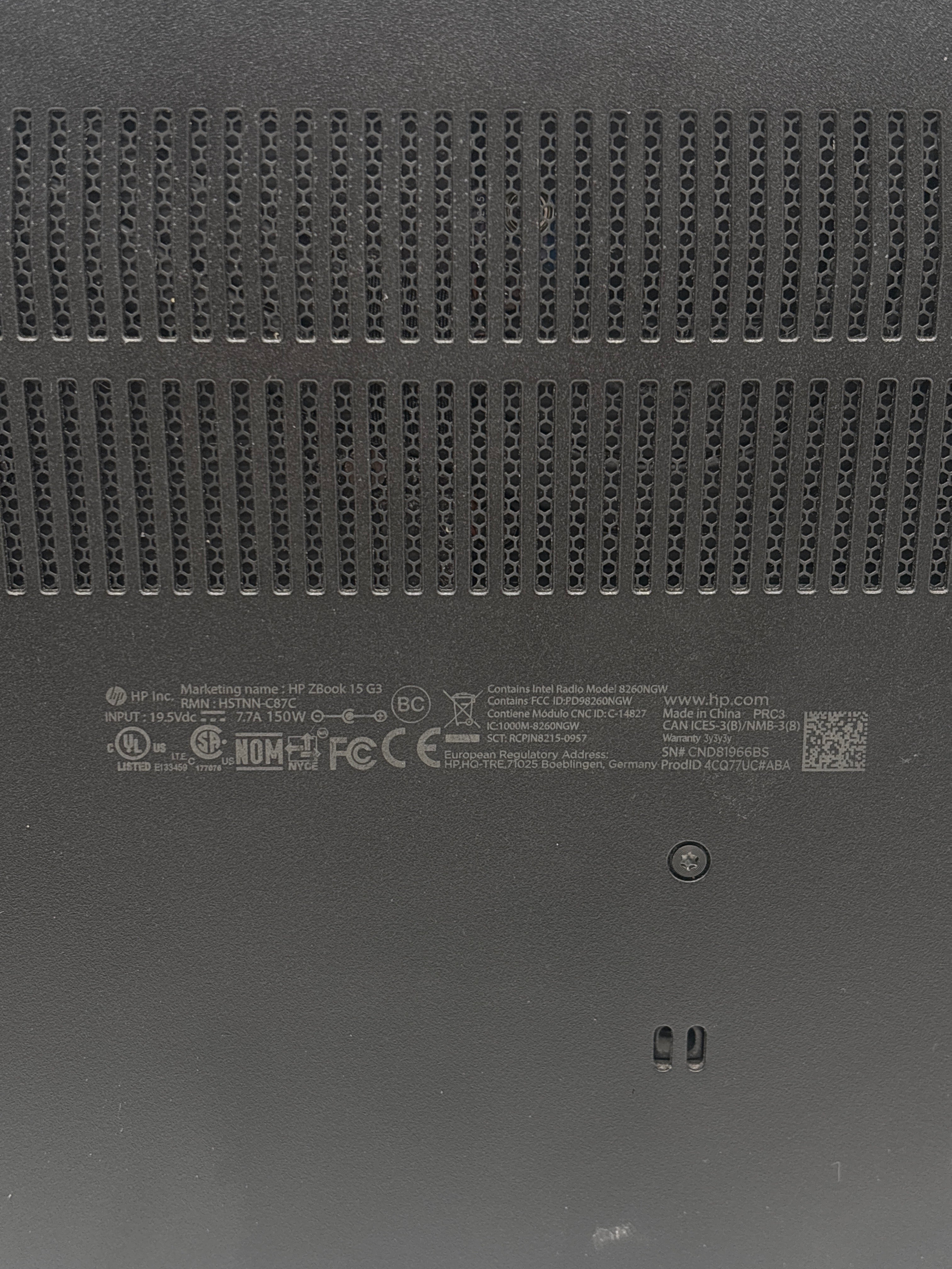 HP Zbook 15 G3 i7-6820HQ 32GB RAM 512GB SSD