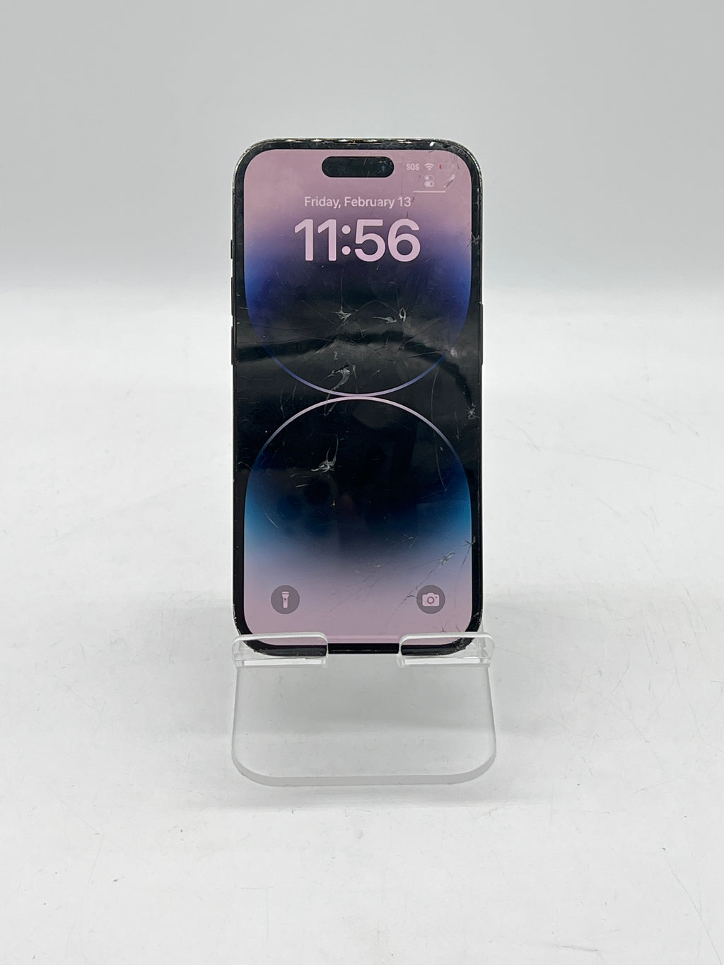 Apple iPhone 14 Pro 128 GB ATT Black - For Parts (Cracked back and LCD)