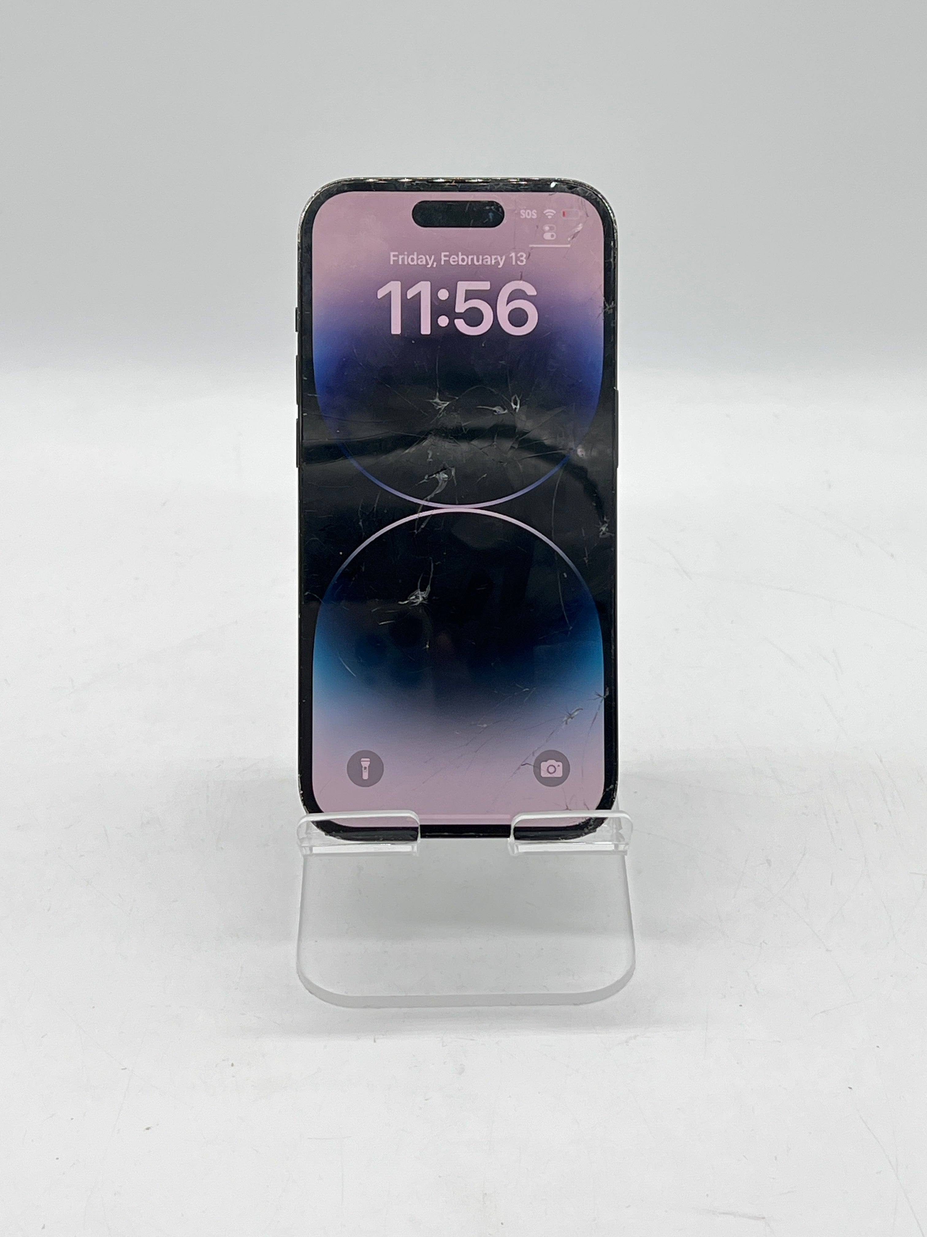 Apple iPhone 14 Pro 128 GB ATT Black - For Parts (Cracked back and LCD)