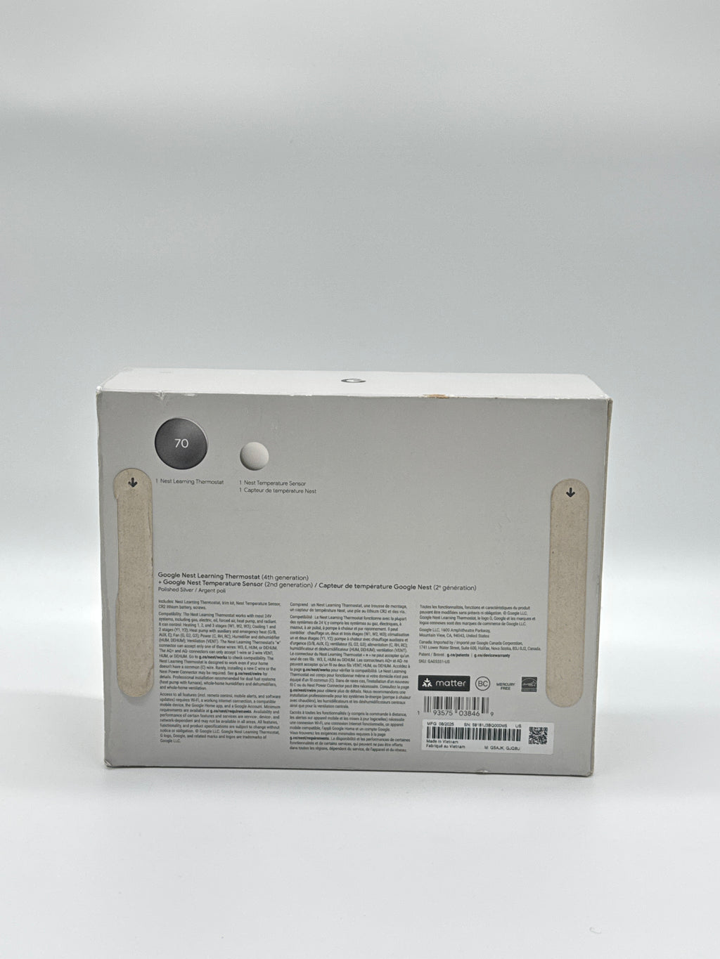 Google Nest Learning Thermostat 4th Gen Silver Programmable New In Box