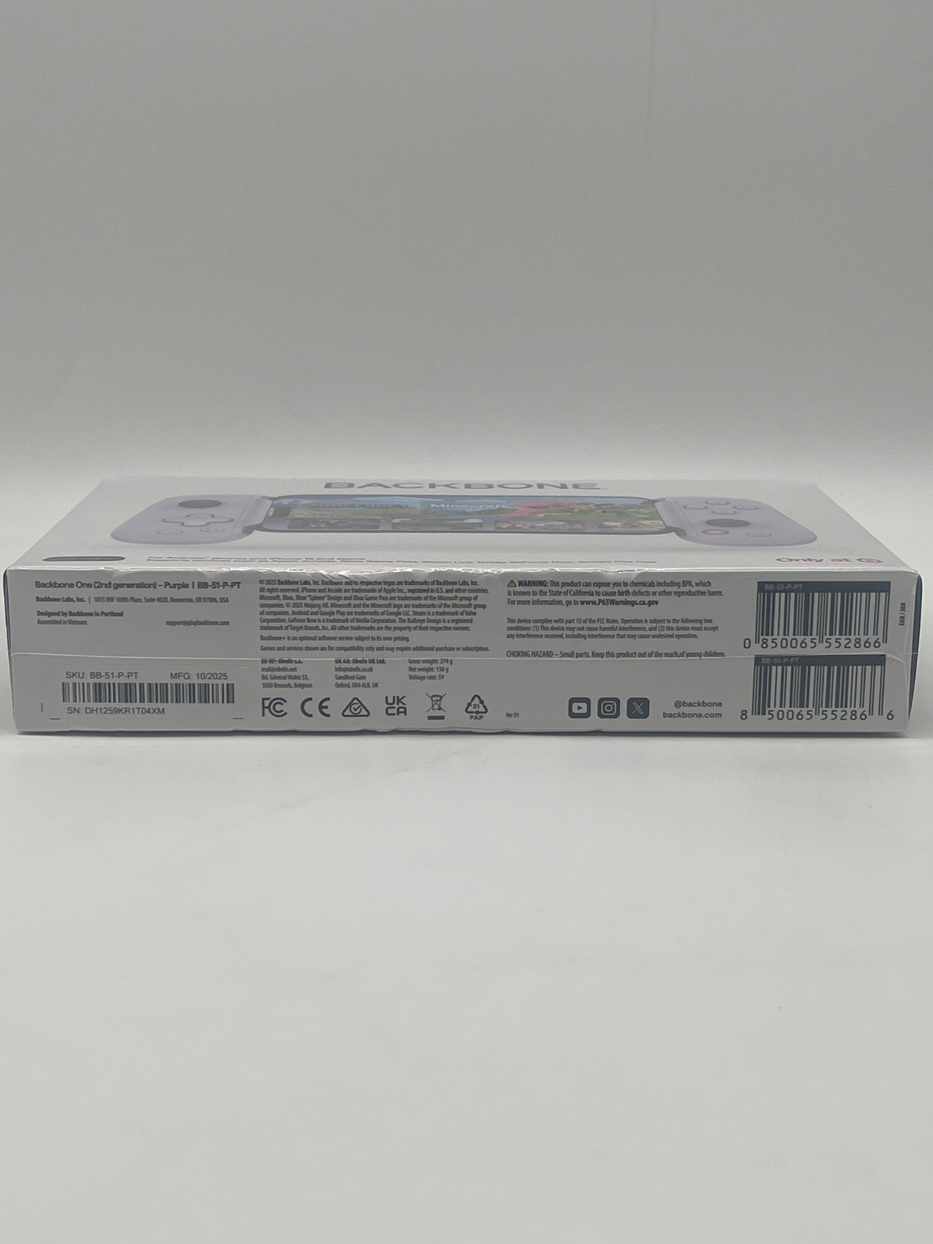 Backbone One 2nd Gen Mobile Controller Purple with Carry Case for Gaming