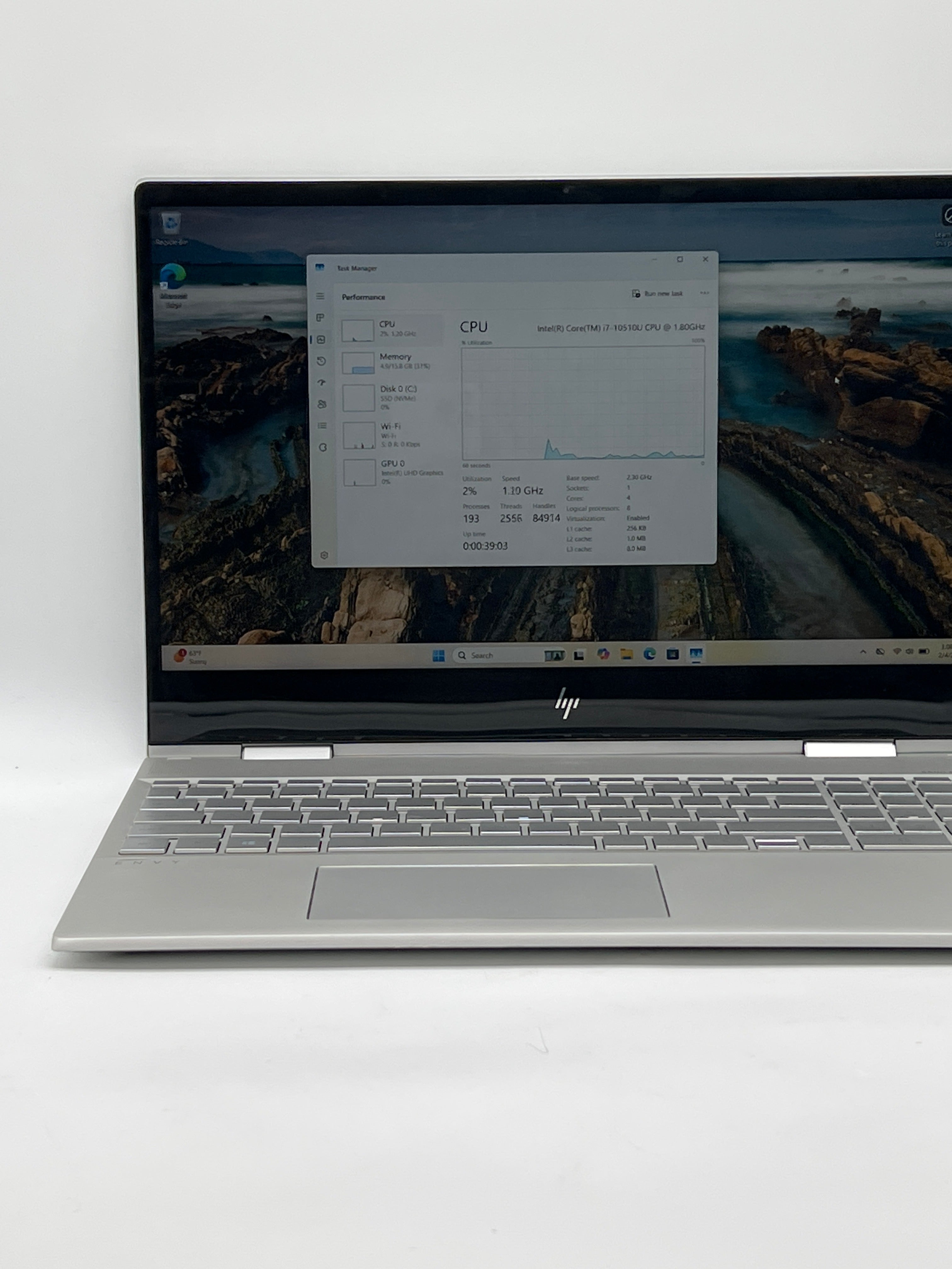 HP Envy x360 Convertible 15-dr1066nr i7-10510U 16GB RAM 512GB SSD Silver - Used