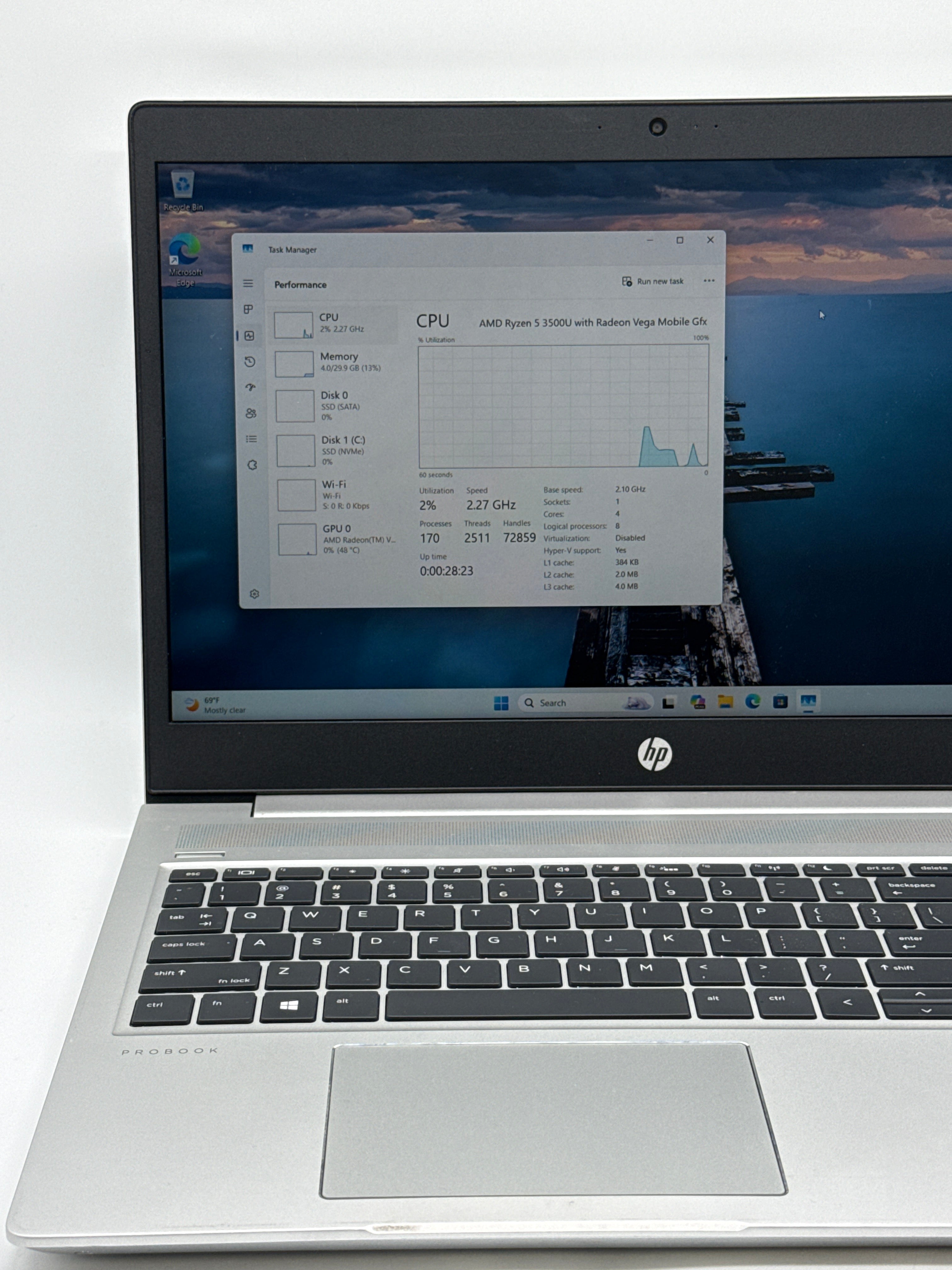 HP ProBook 455R G6 AMD Ryzen 5 3500U 32GB RAM 512GB