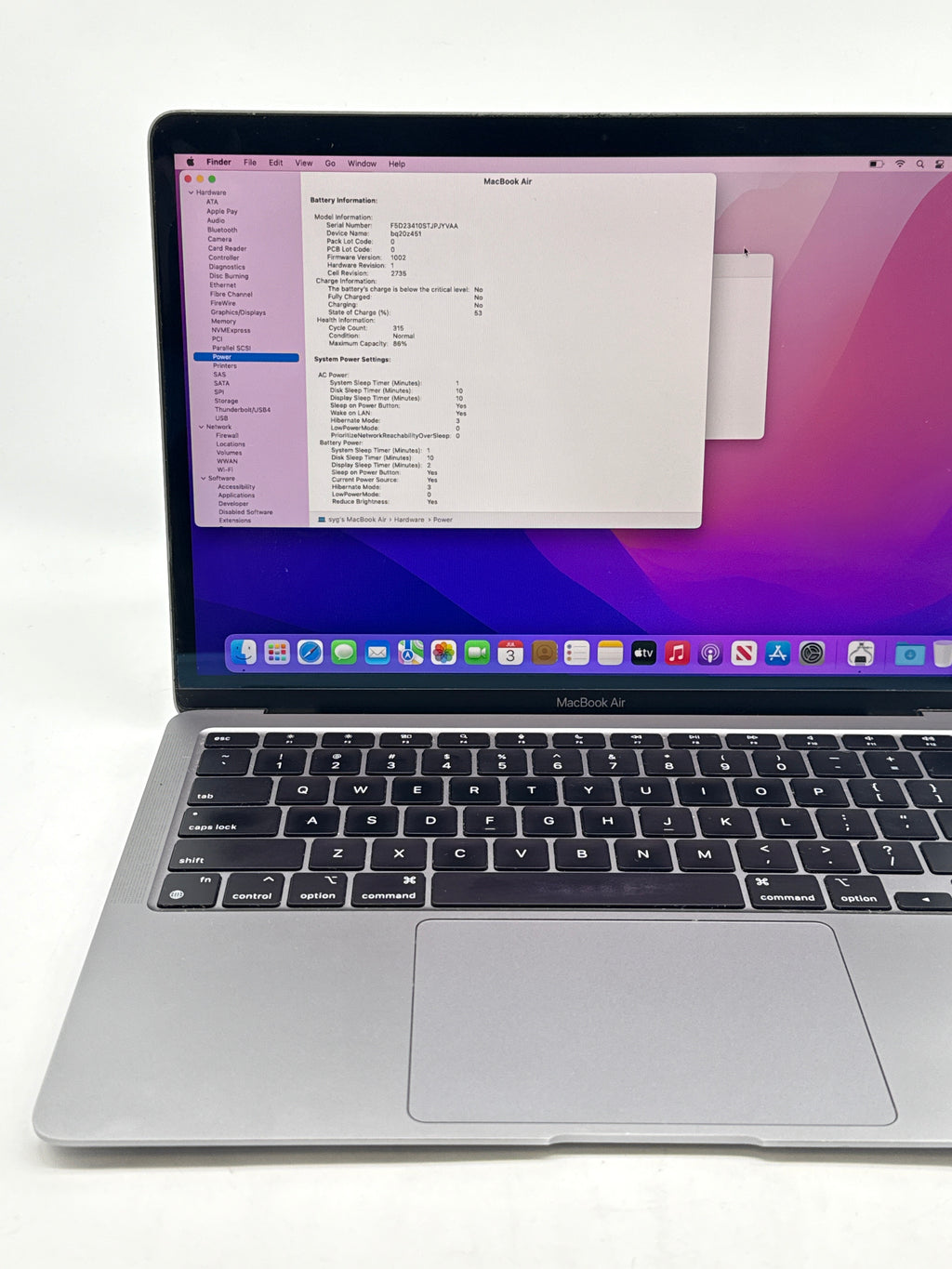 Apple MacBook Air 13" M1 A2337 8GB RAM 256GB SSD - Used