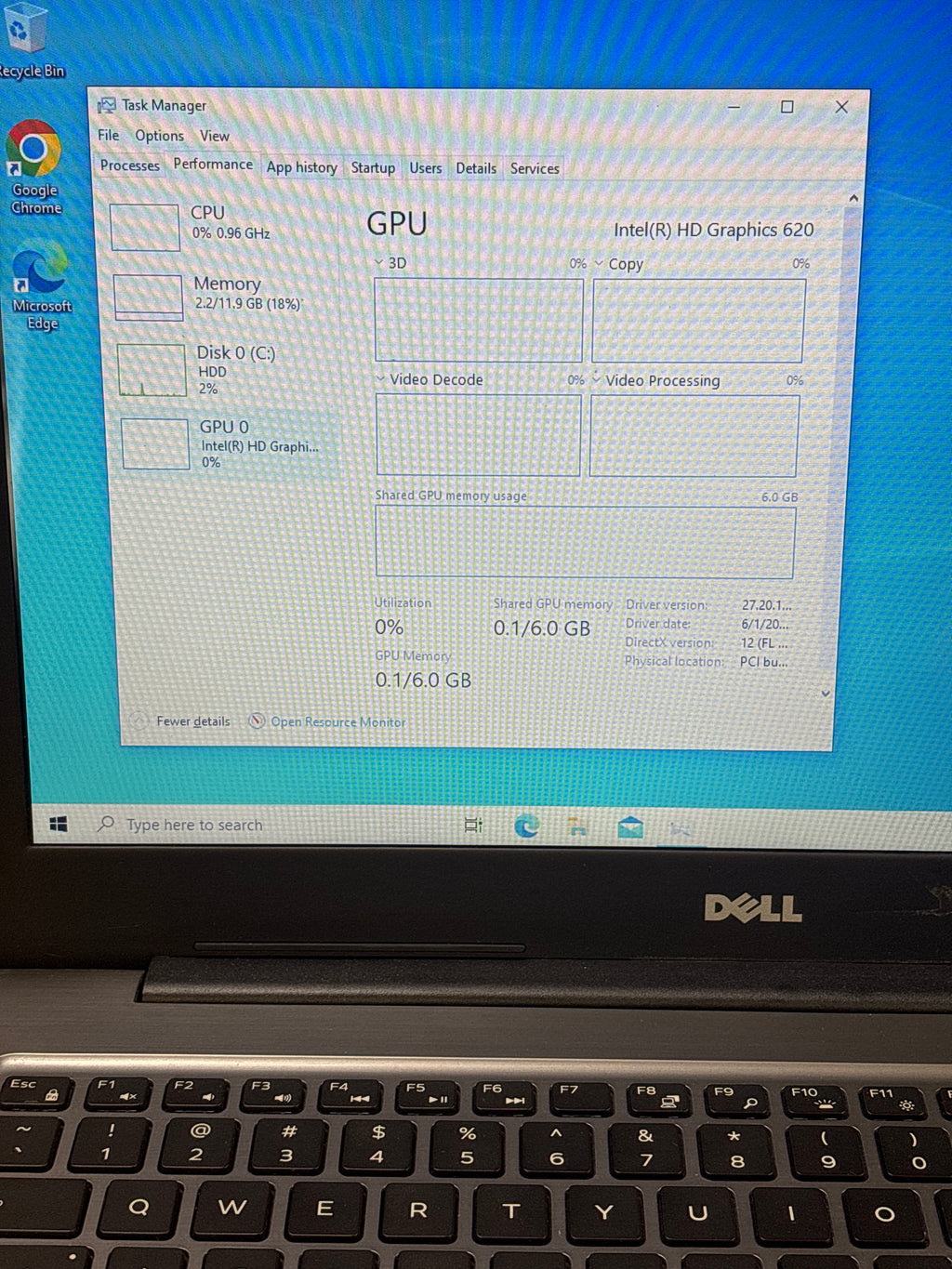 Dell Inspiron 15 5567 i5-7200U 12GB RAM 1TB HDD - Bad HDD