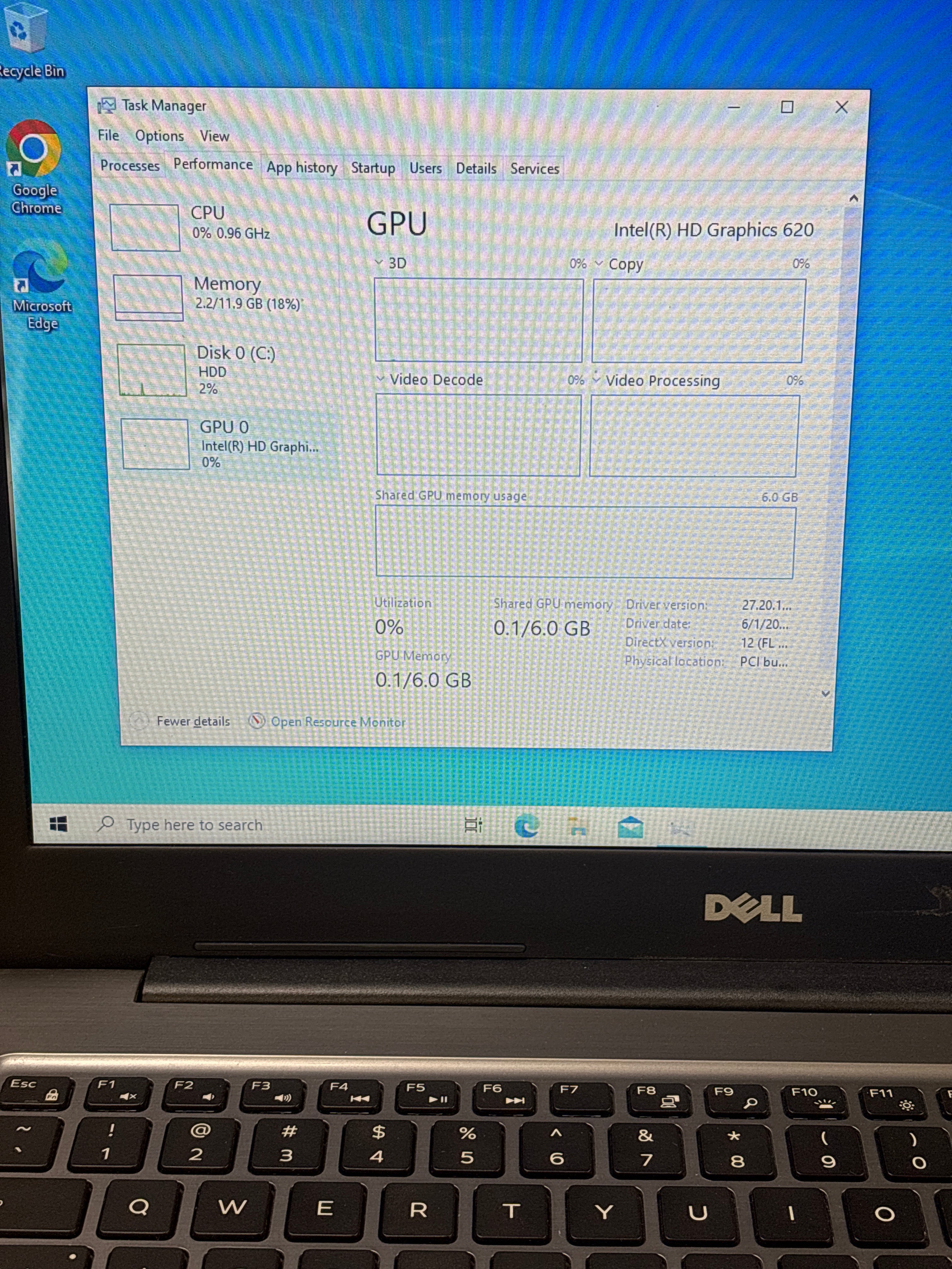 Dell Inspiron 15 5567 i5-7200U 12GB RAM 1TB HDD - Bad HDD