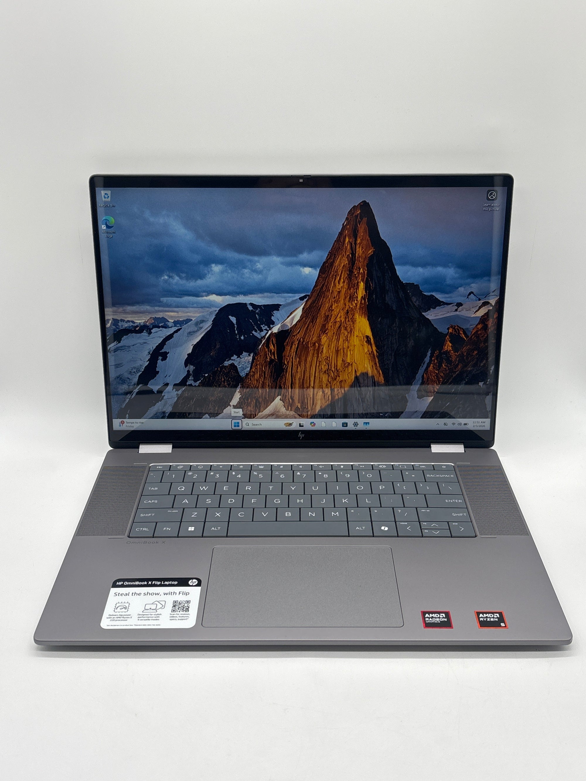HP Omnibook X Flip 16-be0003dx AMD Ryzen 5 220 8GB RAM 512GB SSD