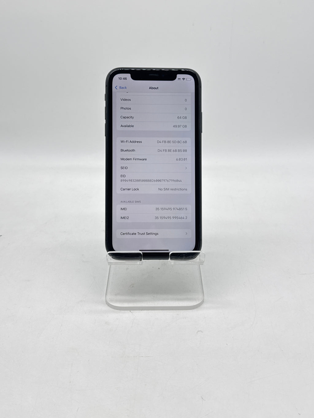 Apple iPhone 11 6.1" A2111 64GB Black Factory Unlocked - Used